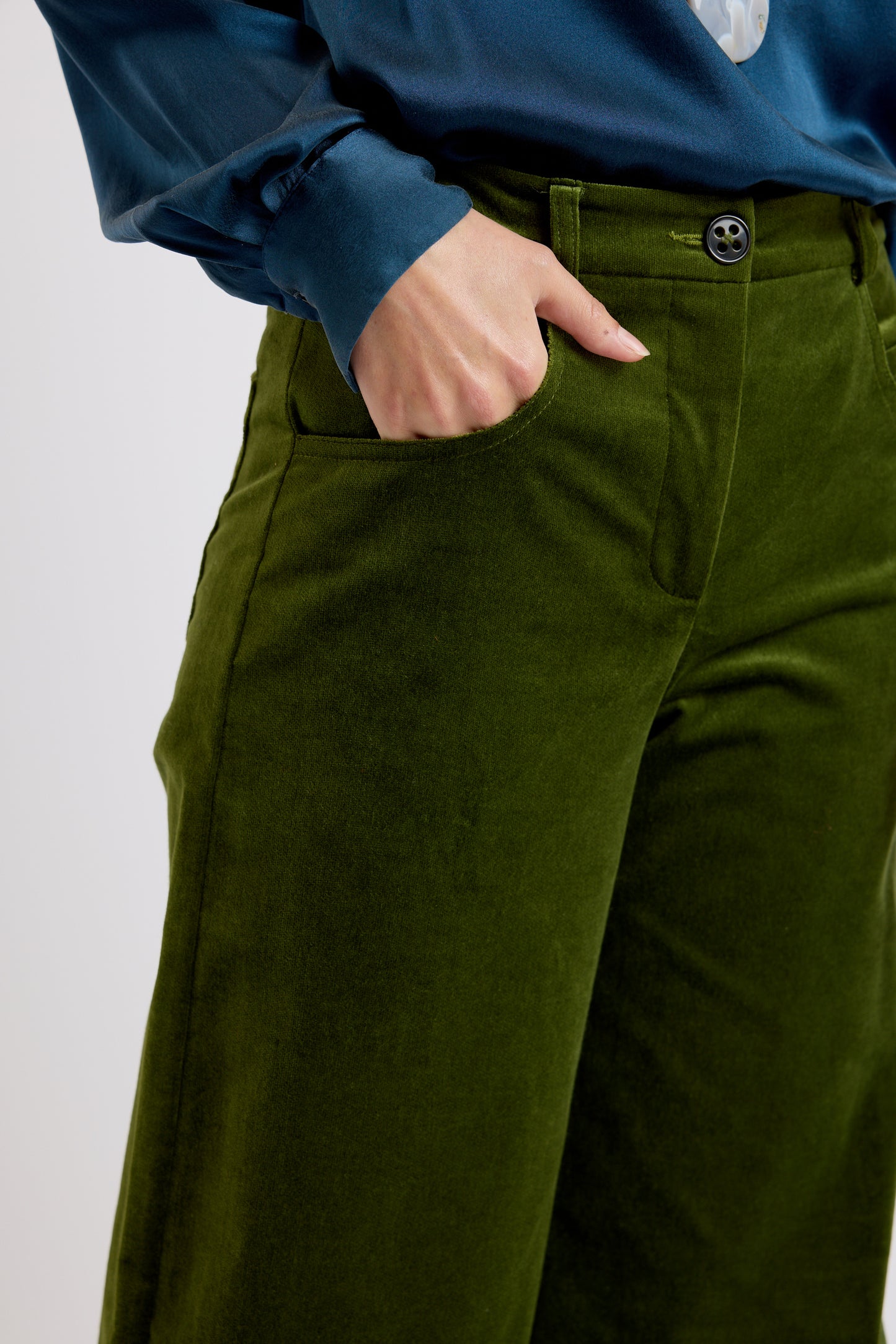 VELVET FLARE JEANS MOSS