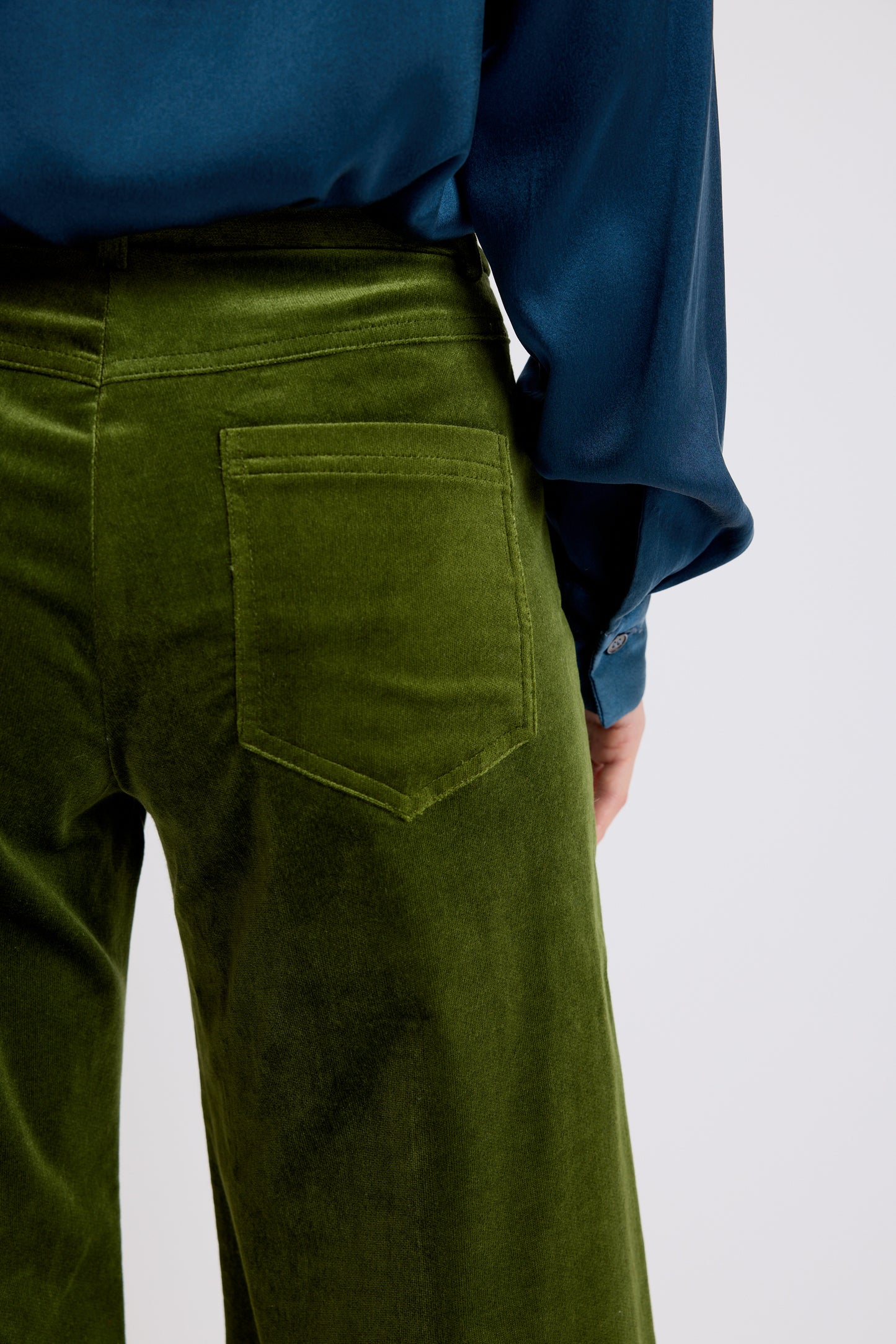 VELVET FLARE JEANS MOSS