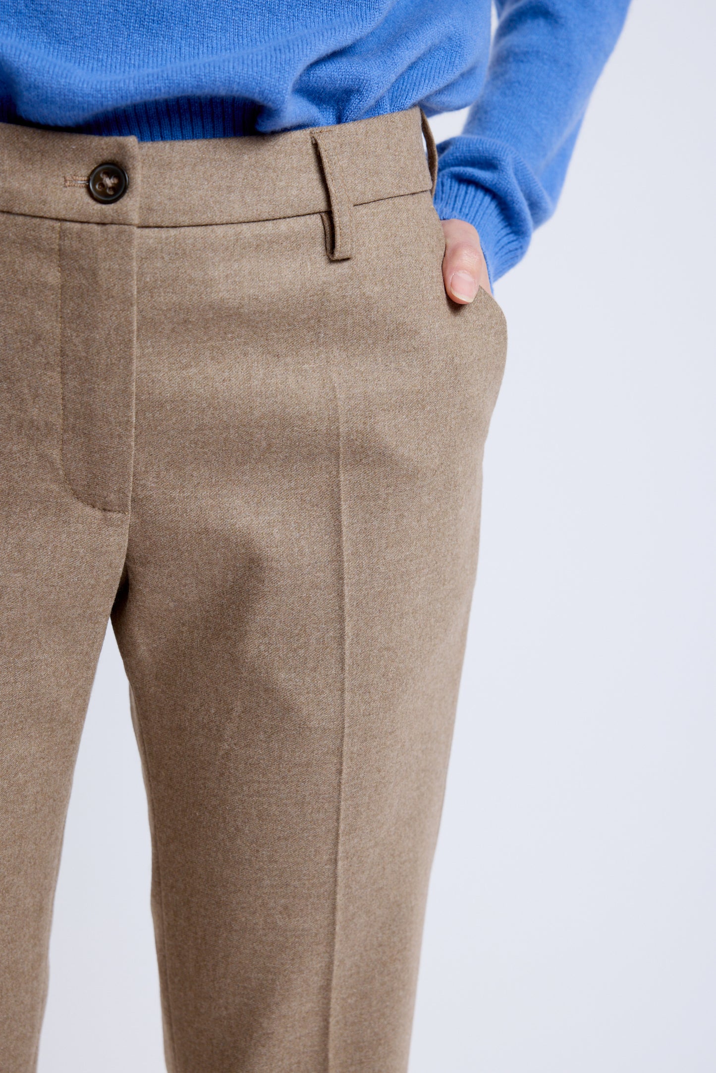 FLARE FLANNEL PANTS CHESTNUT