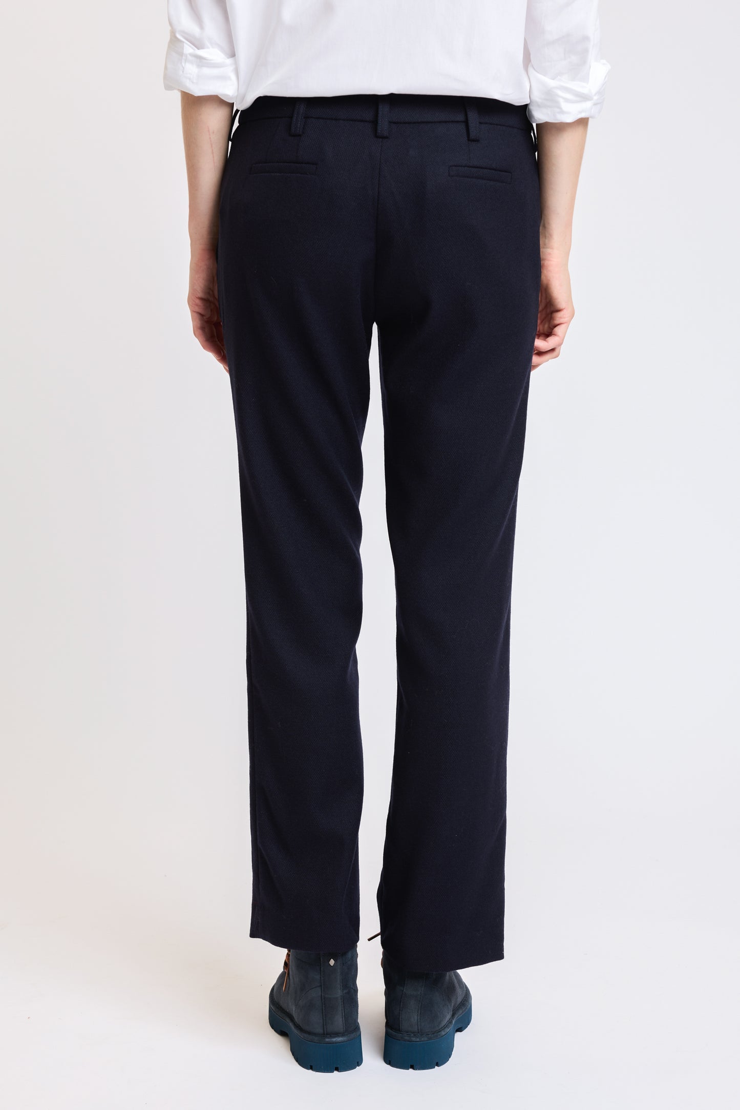 FLARE FLANNEL PANTS NAVY