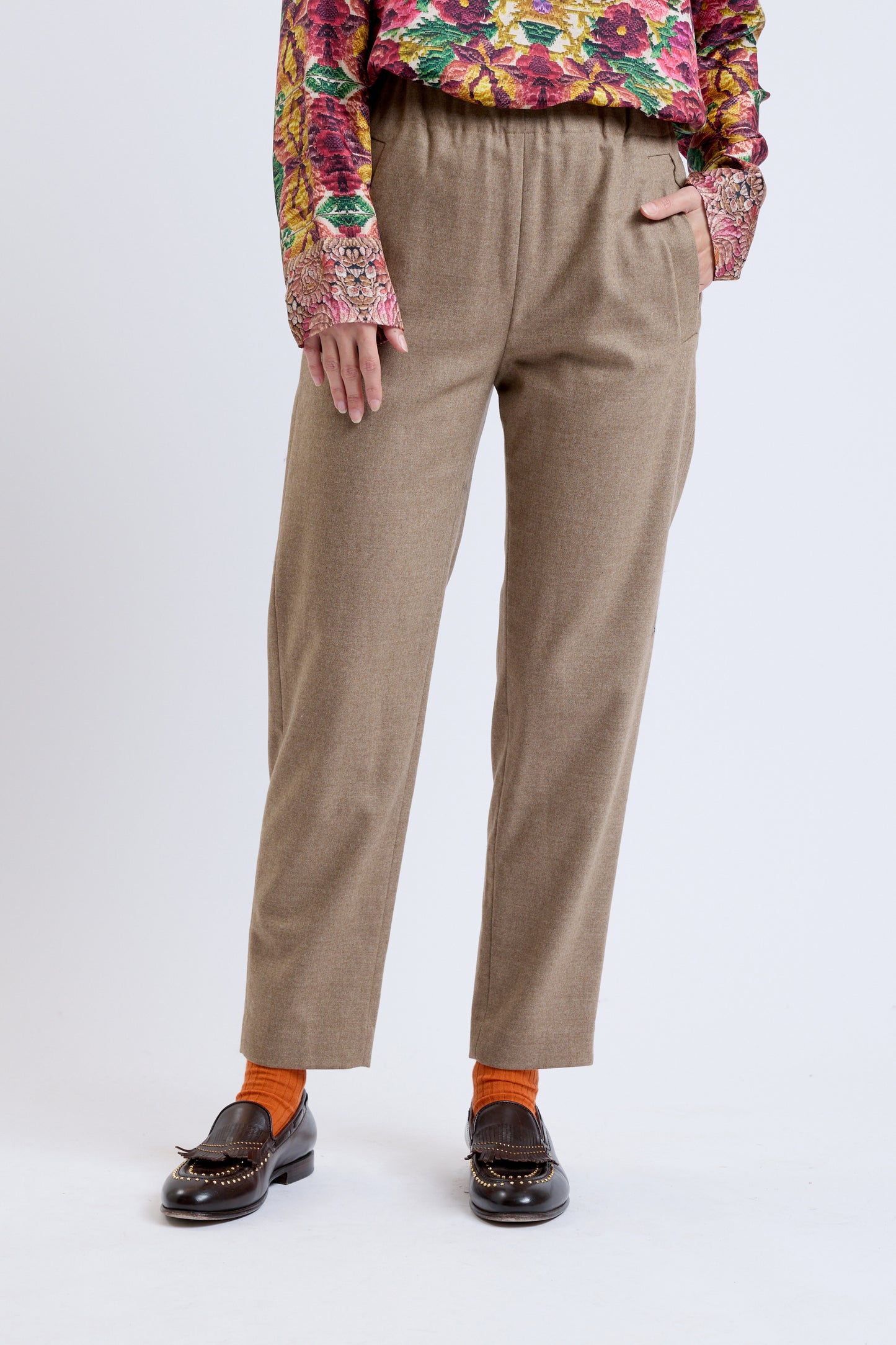 FLANNEL PANTS CHESTNUT