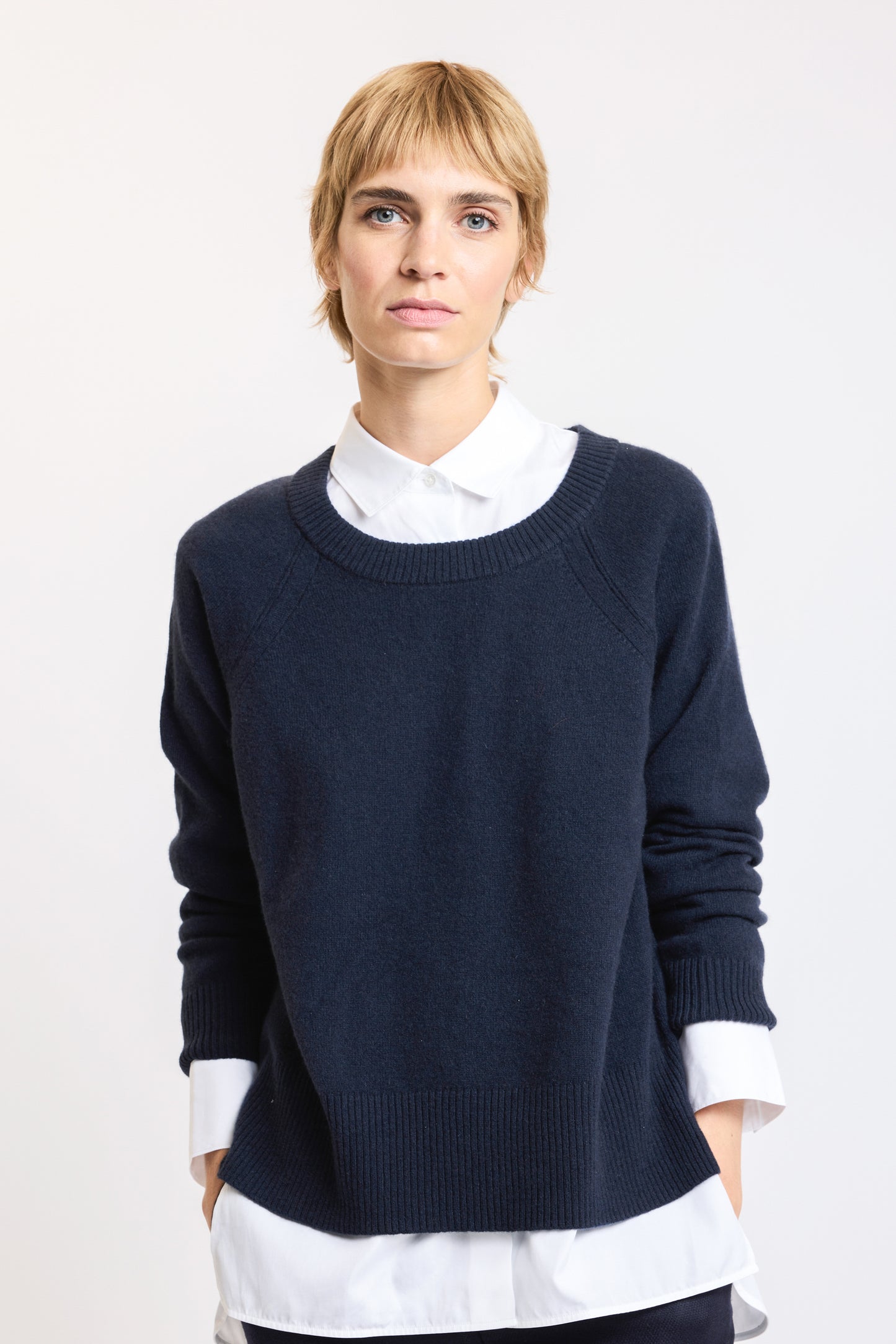 ITALIAN O CASHMERE NAVY