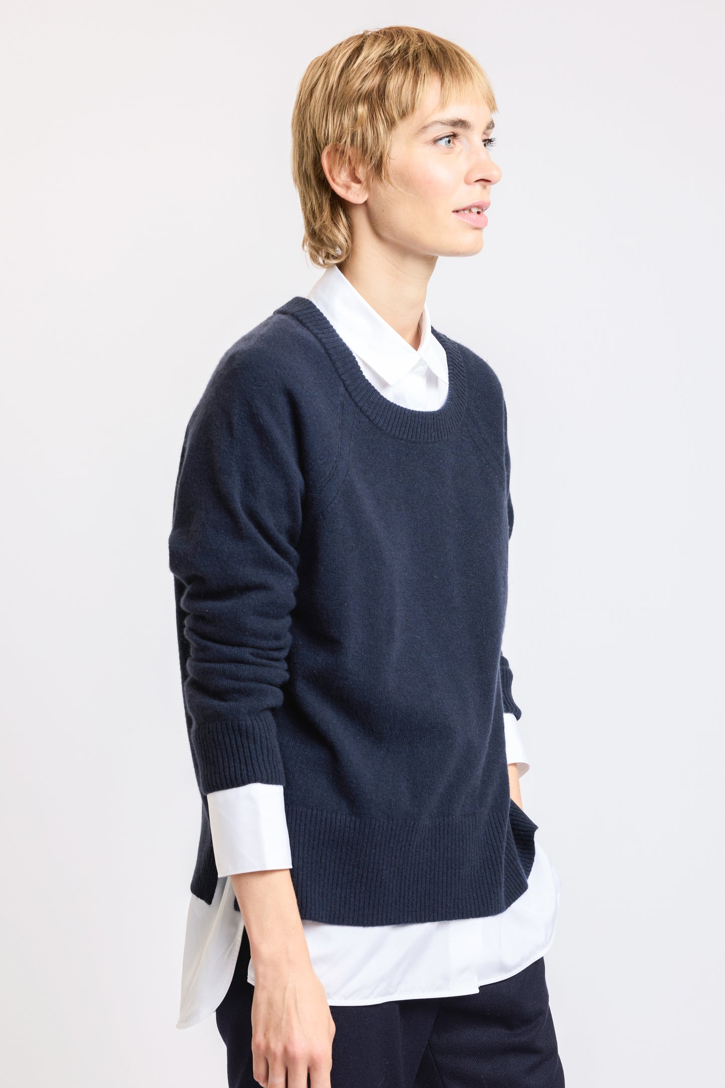 ITALIAN O CASHMERE NAVY