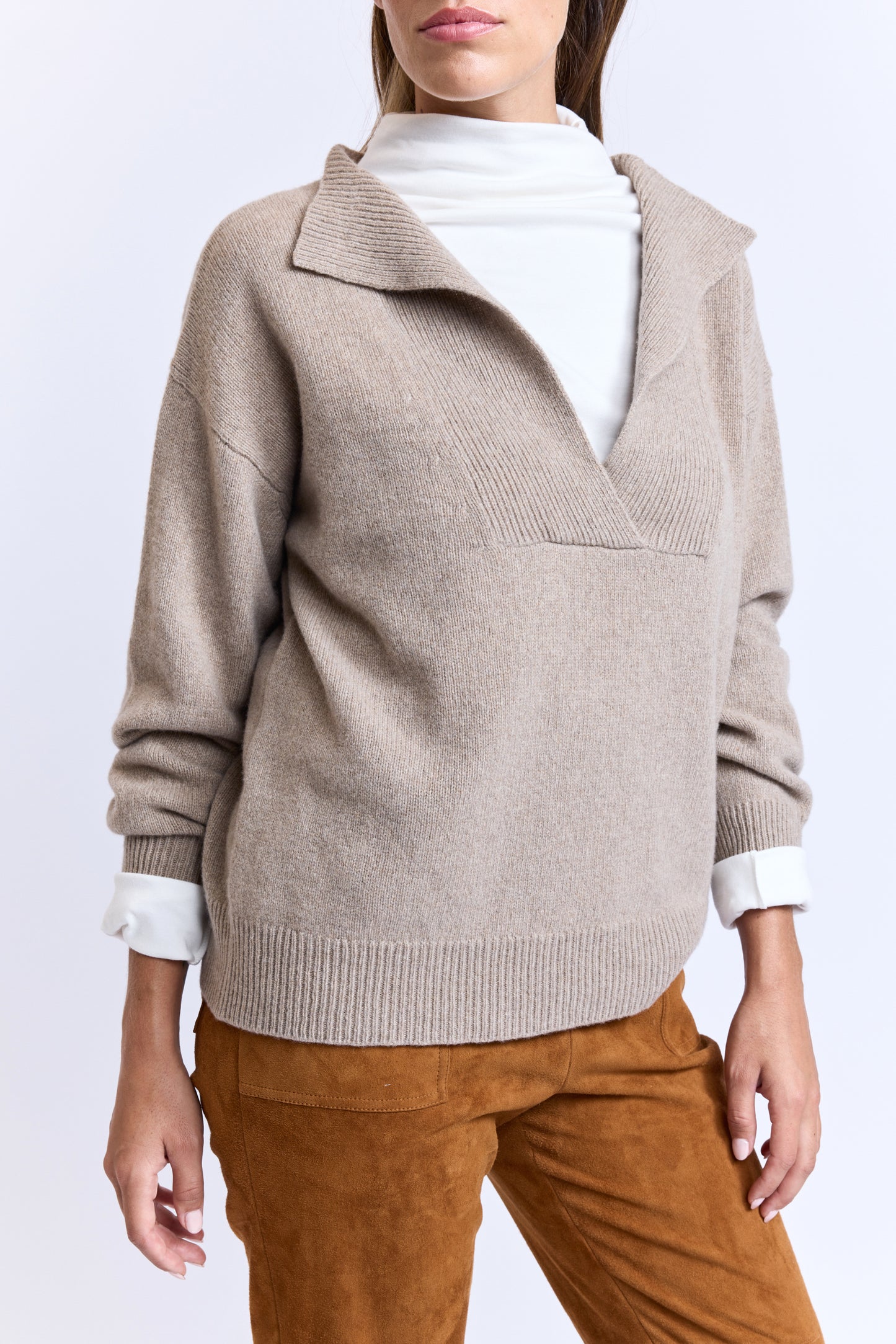 RECYCLED V CASHMERE BEIGE