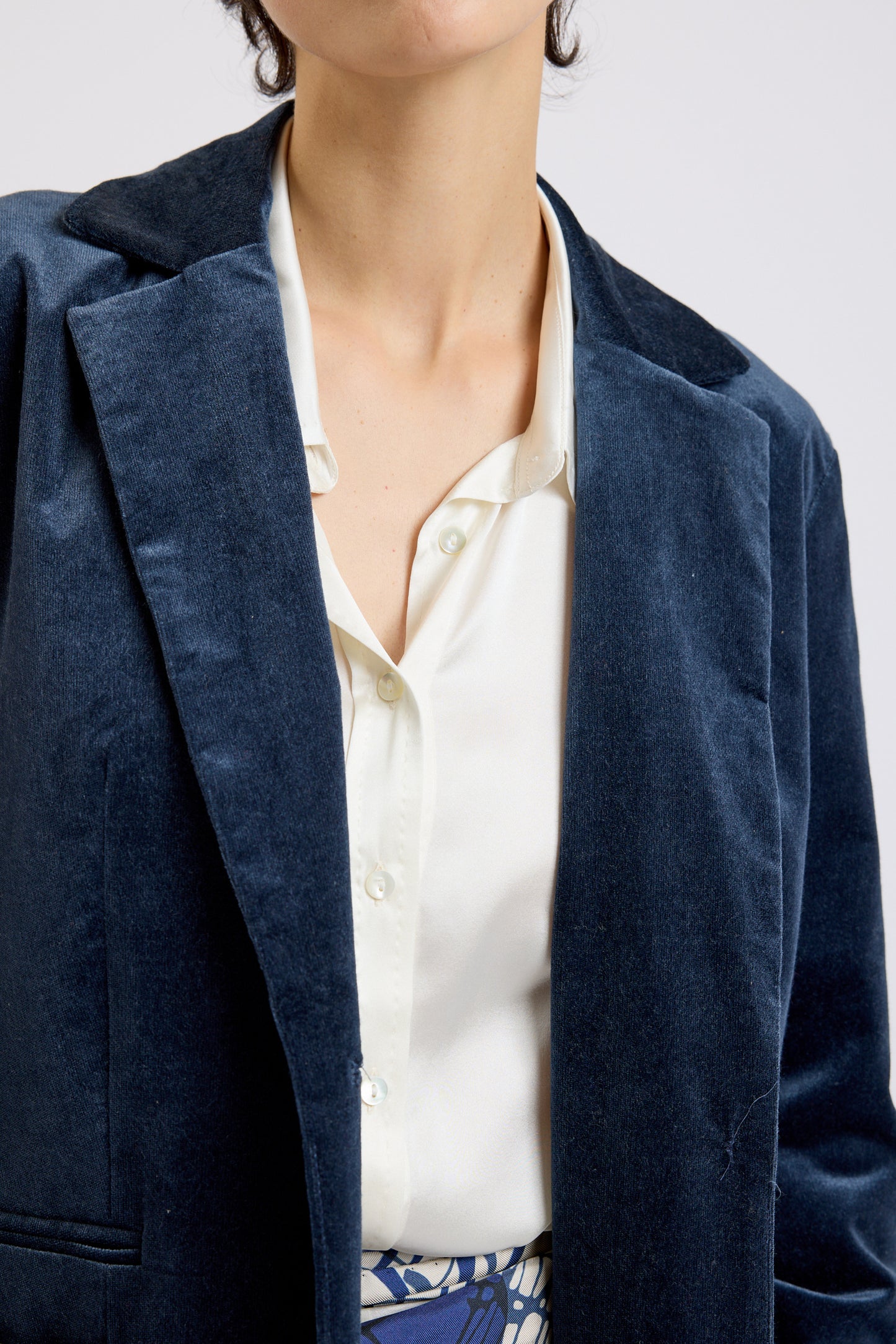 BLAZER VELOURS LISSE JEAN