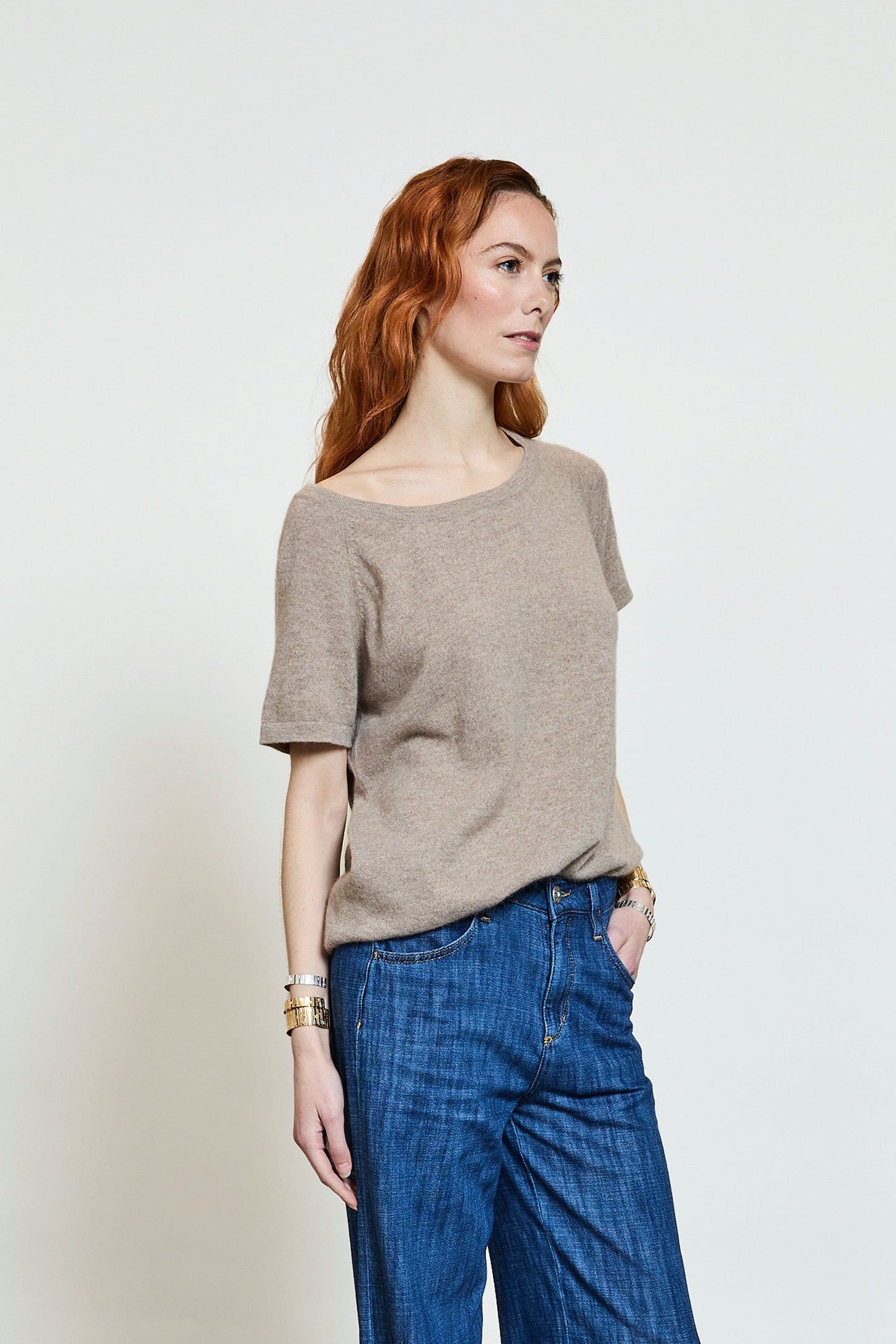 CASHMERE T-SHIRT BEIGE