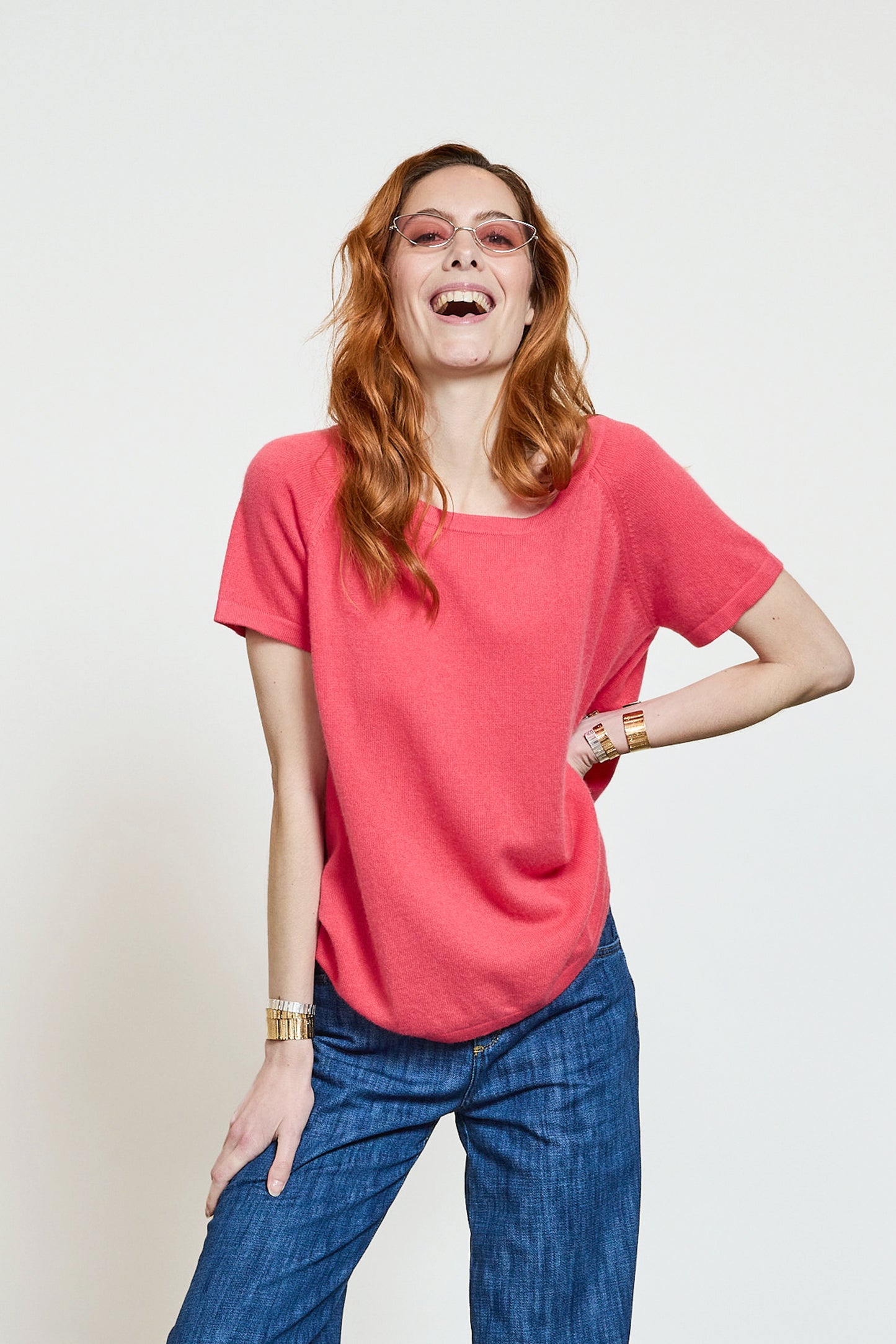 CASHMERE T-SHIRT STRAWBERRY