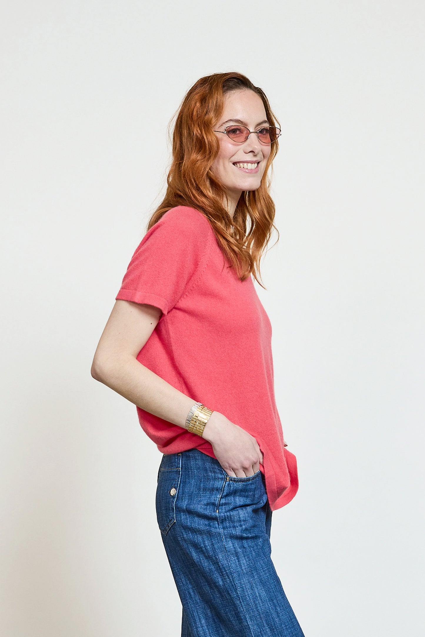 CASHMERE T-SHIRT STRAWBERRY