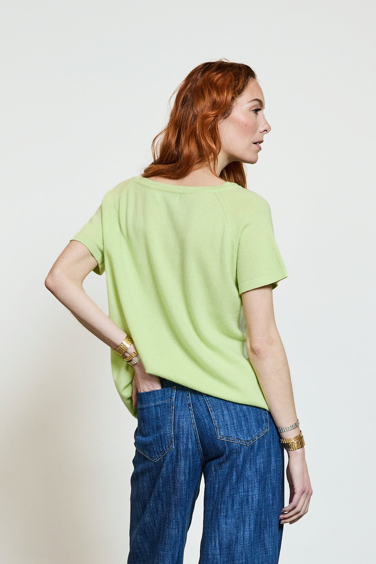 T-SHIRT EN CACHEMIRE LIME