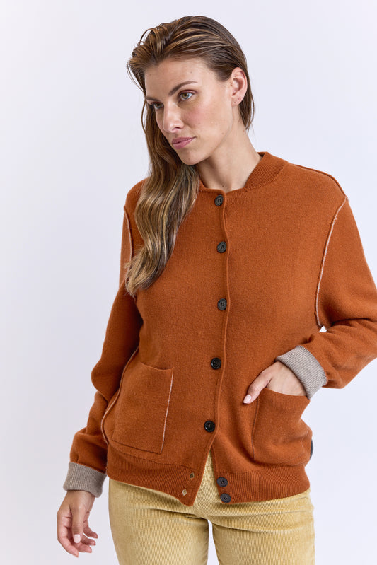 CASHMERE JACKET BRICK