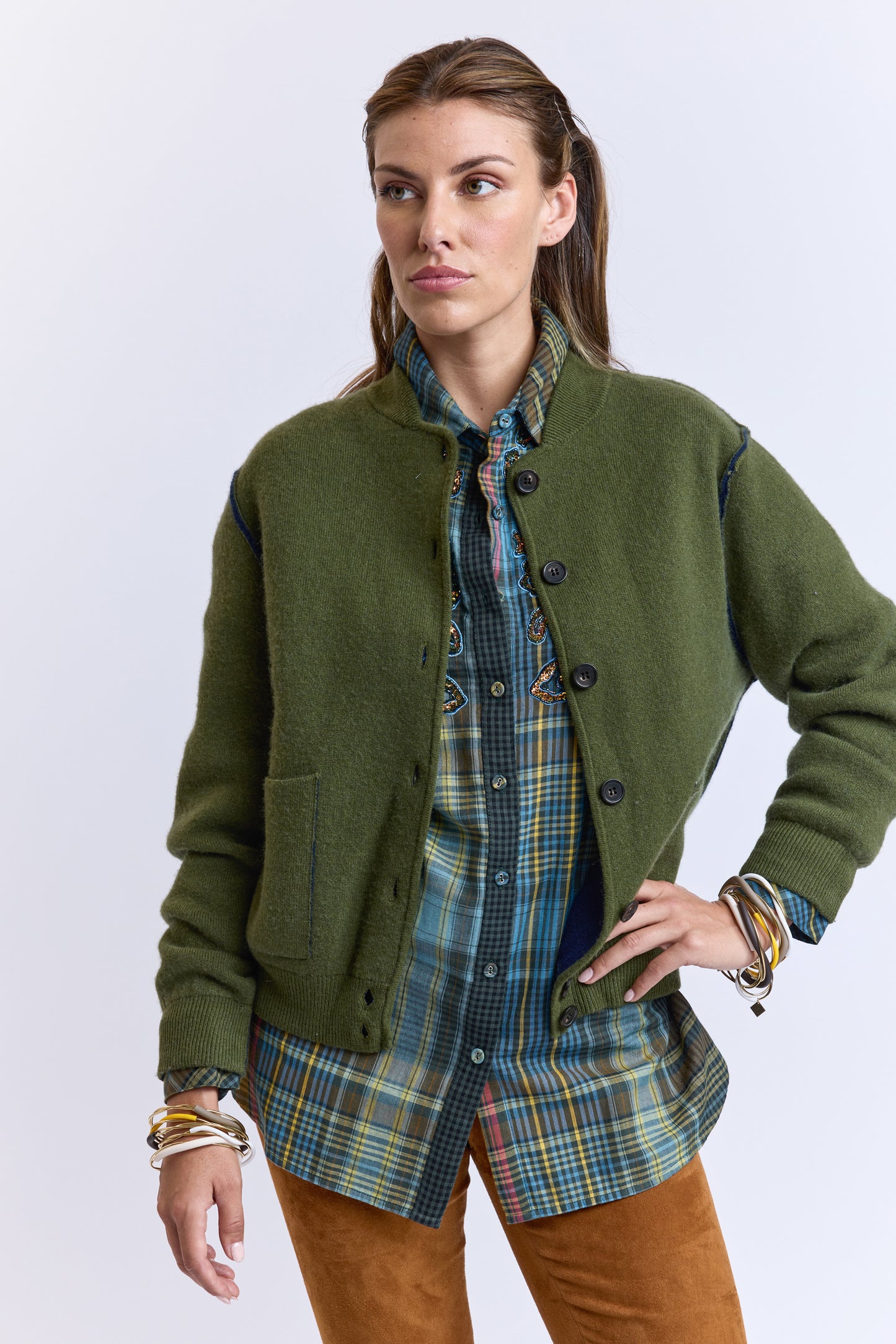 CASHMERE JACKET MOSS