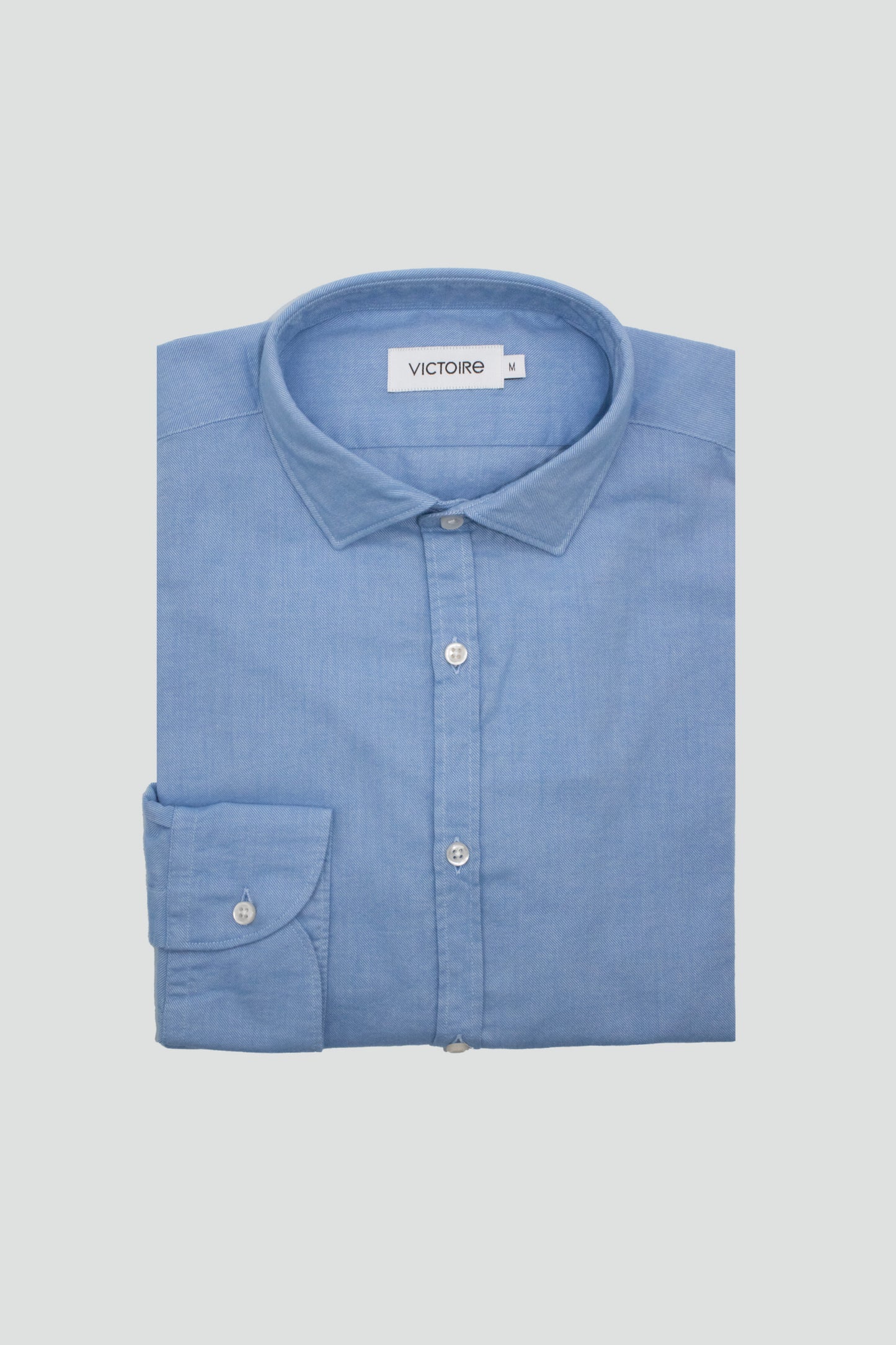 CHEMISE CINTRÉE FLANELLE AZUR