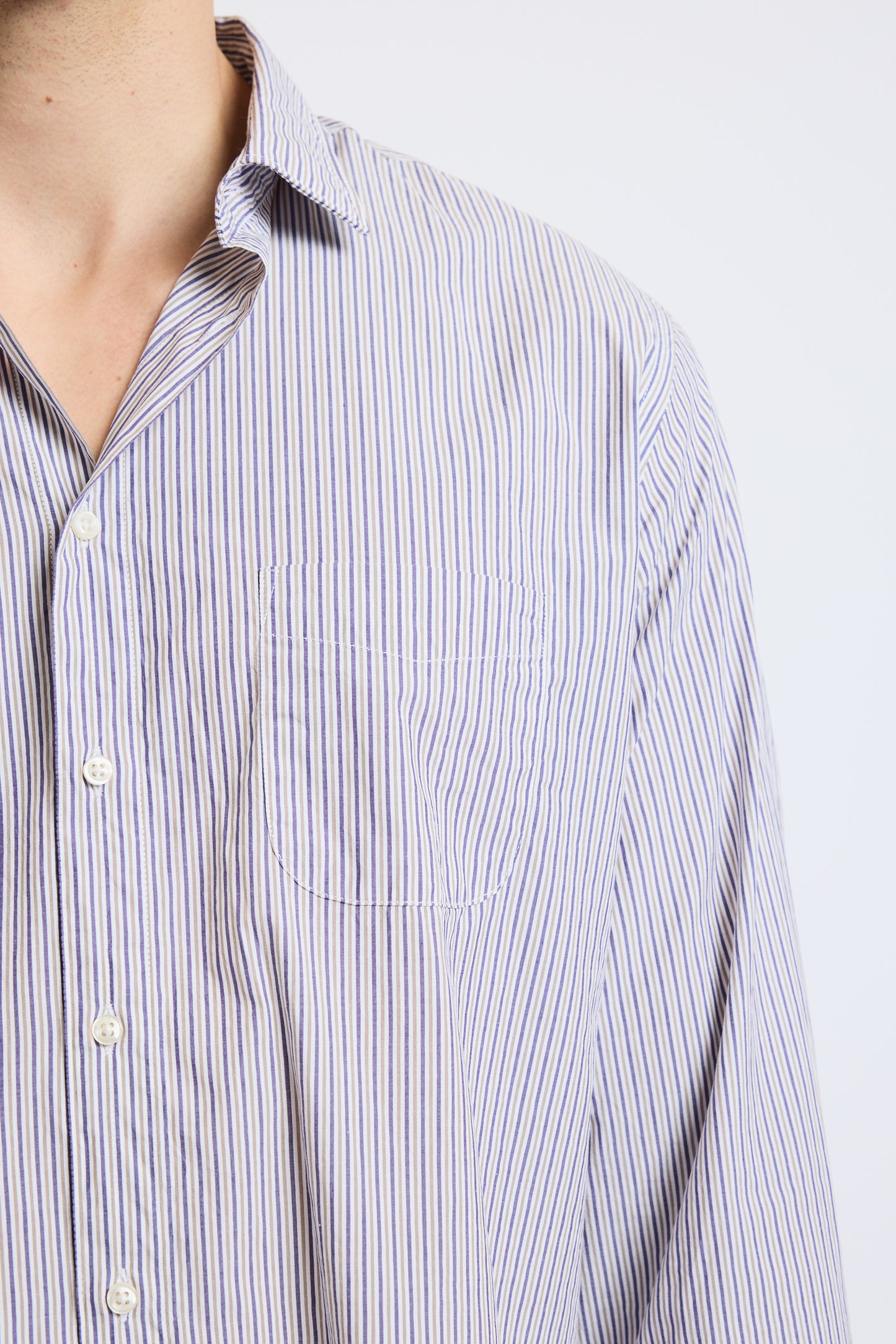 SEMI SLIM SHIRT BICOLORED STRIPES