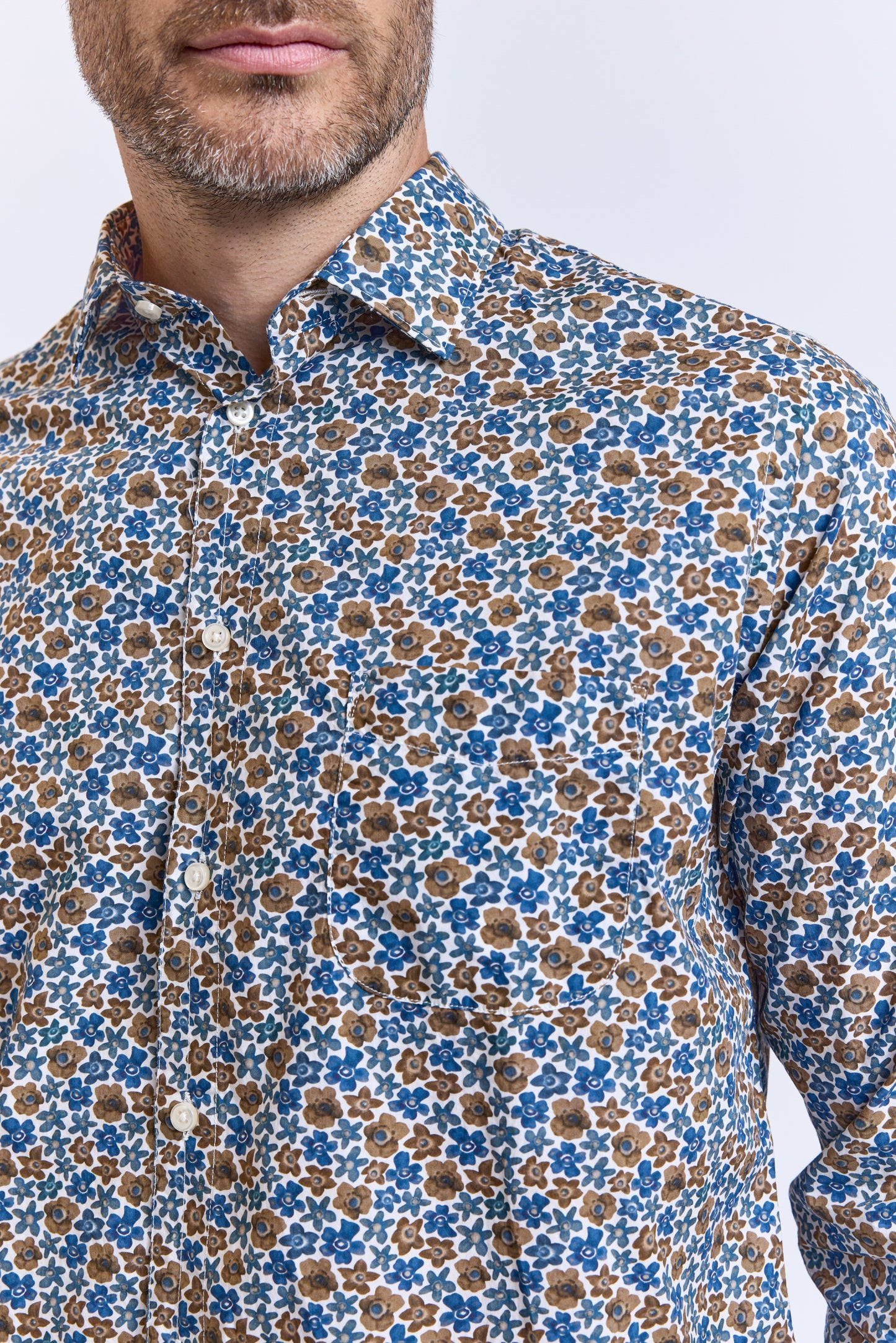 SEMI SLIM SHIRT FLOWERS