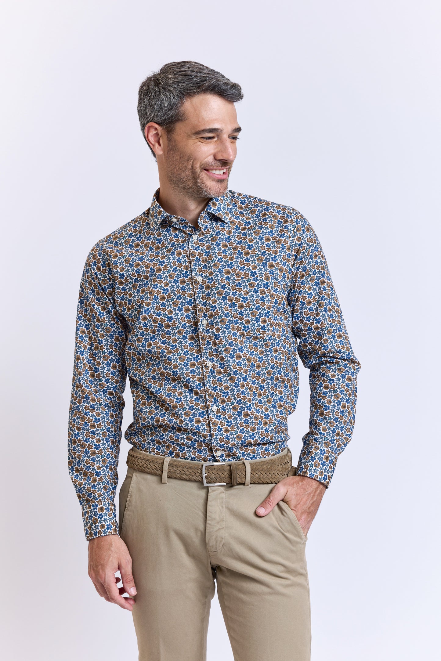 SEMI SLIM SHIRT FLOWERS