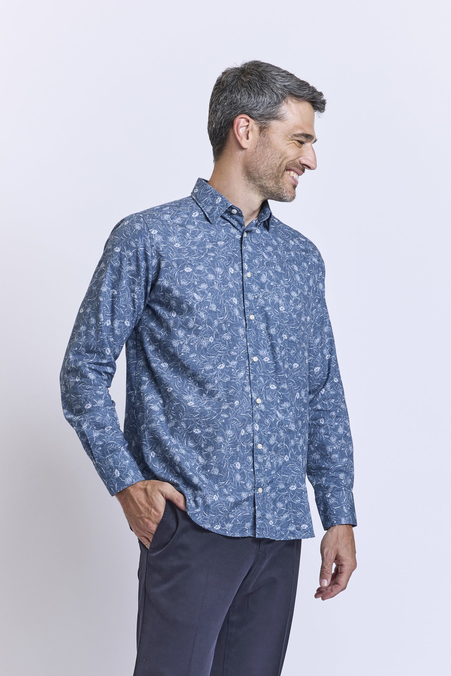 SEMI SLIM SHIRT AZURE