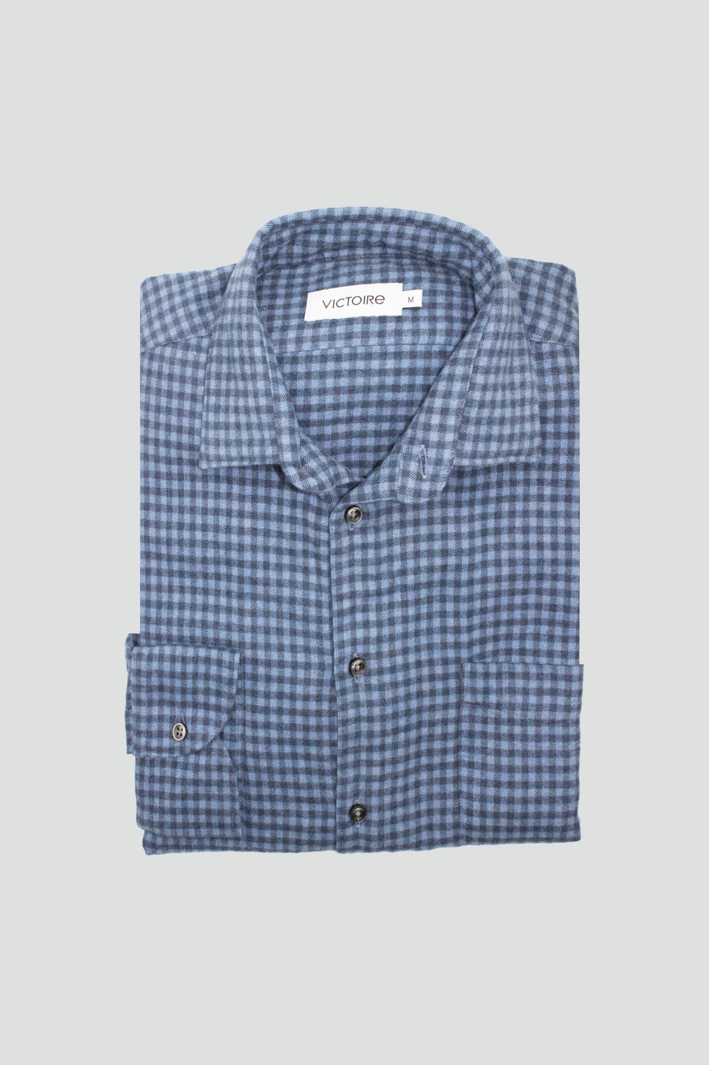 CHEMISE DROITE VICHY BLEUE