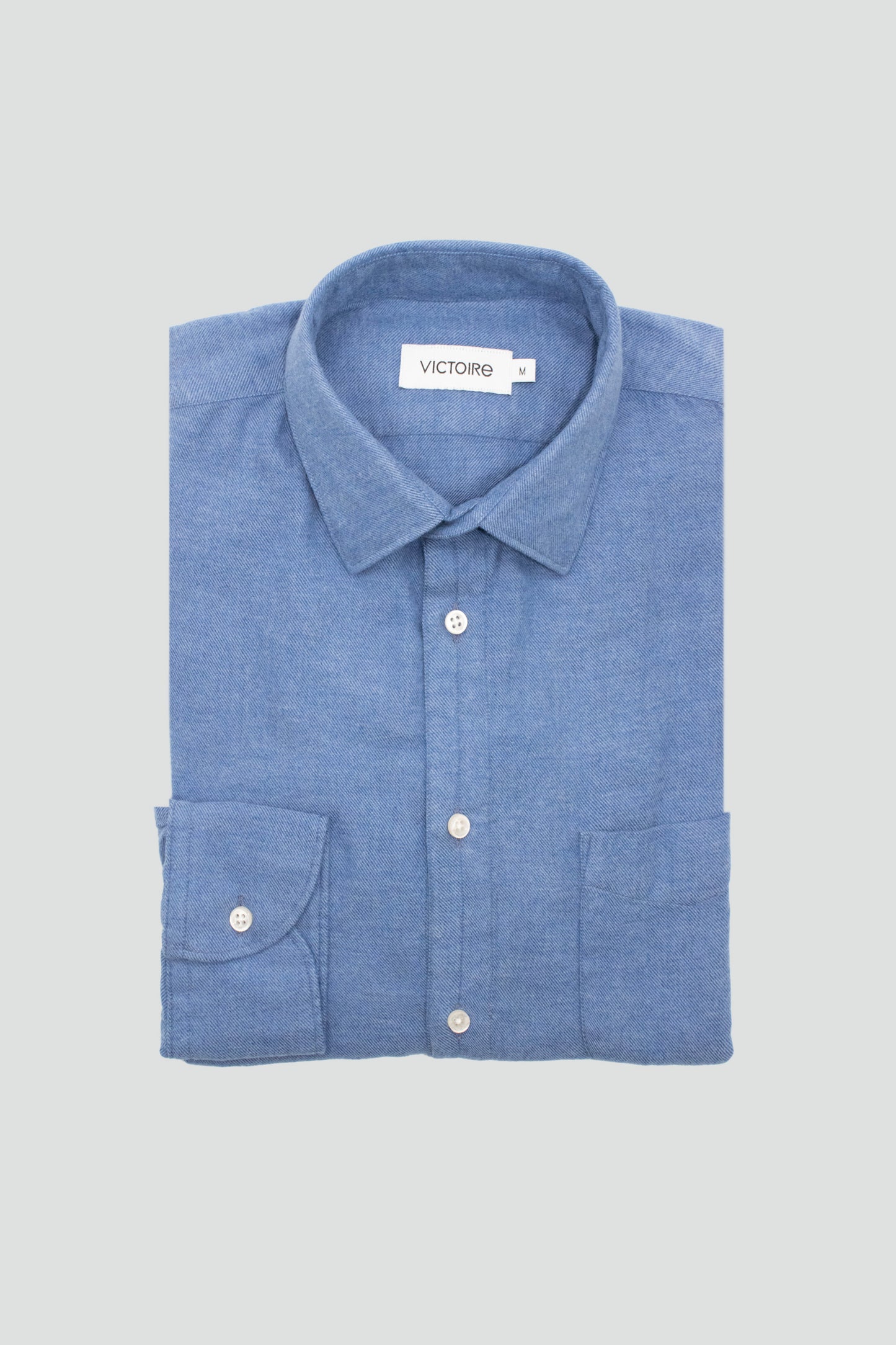 FLANNEL SEMI SLIM SHIRT INDIGO