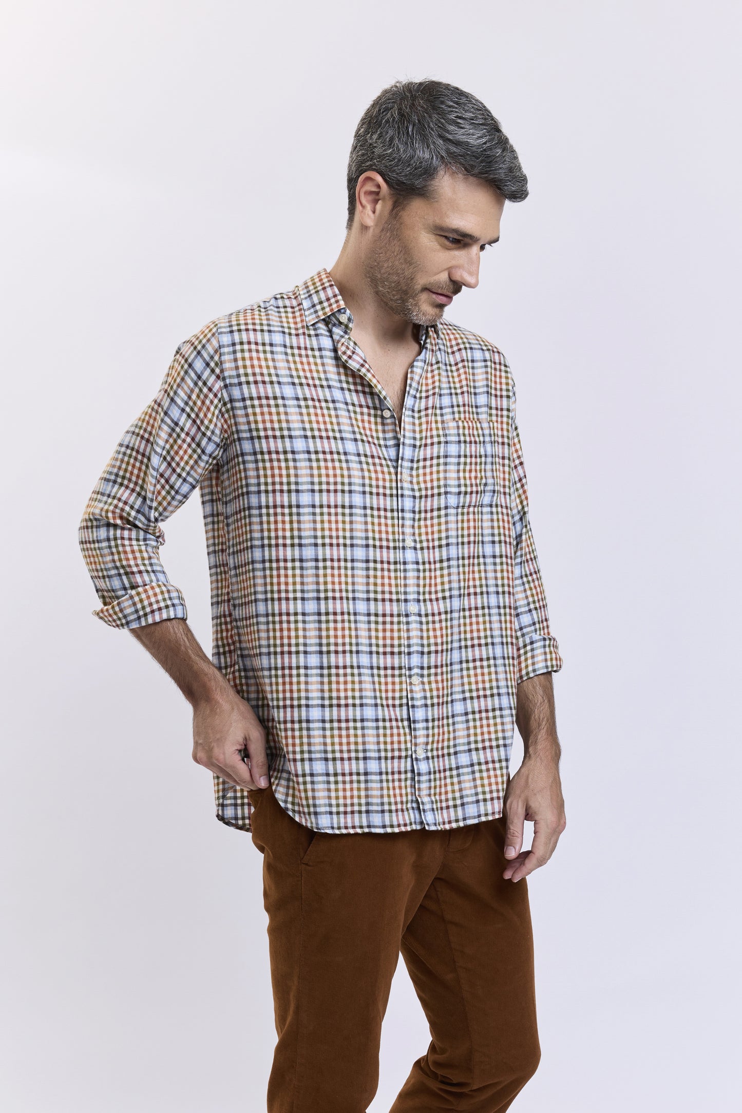 LYOCELL SEMI SLIM SHIRT MULTICOLORED