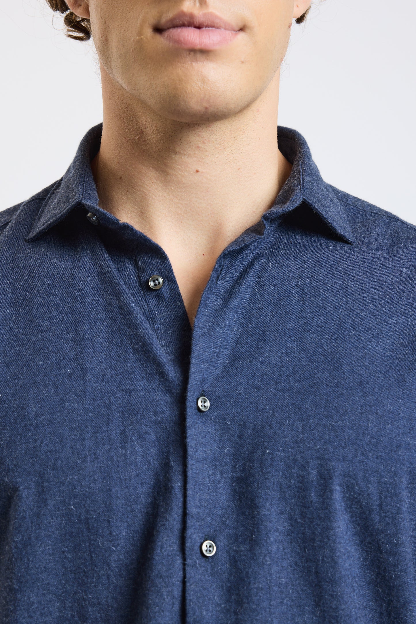 CHEMISE AJUSTÉE CACHEMIRE MARINE