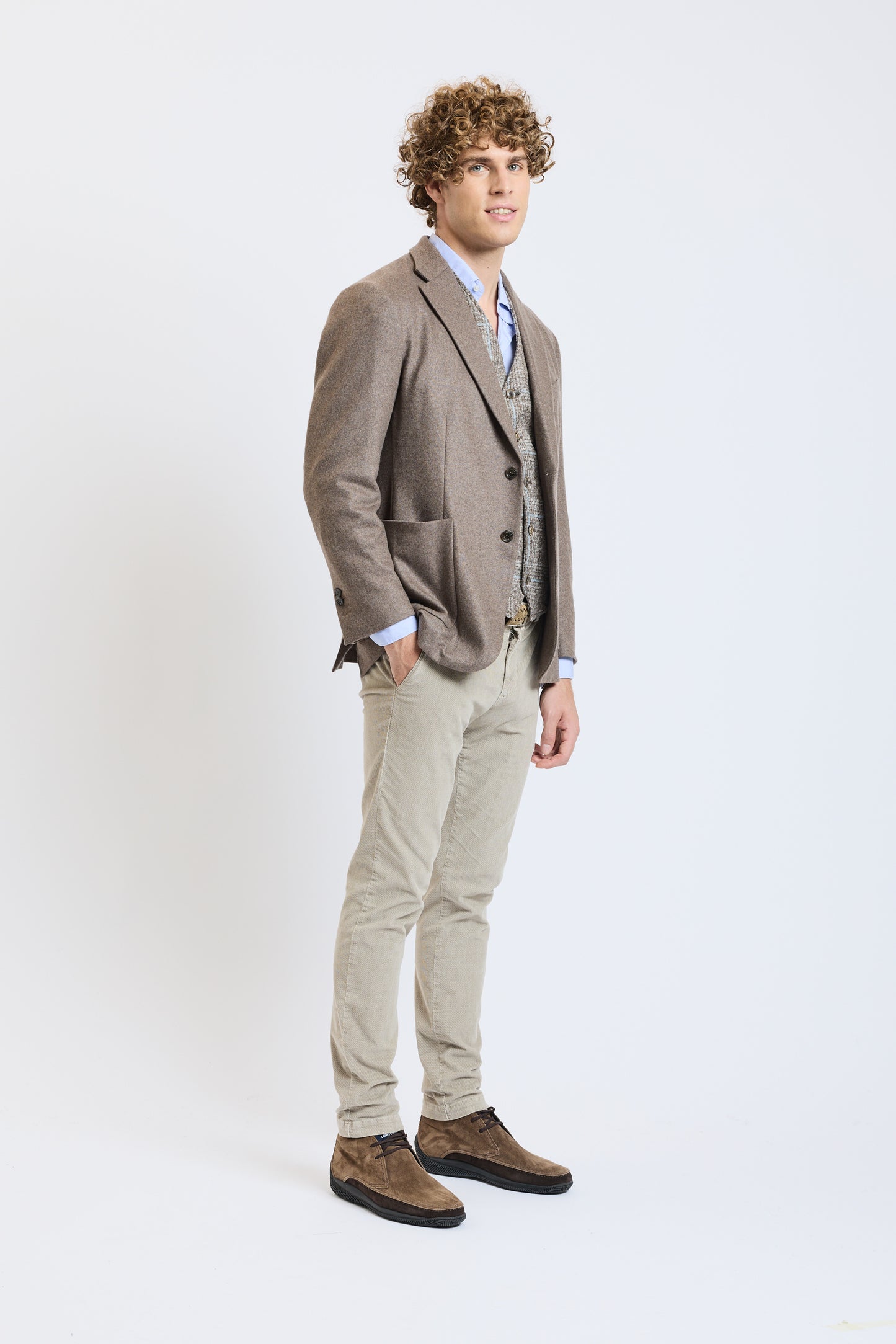 VESTE EN CACHEMIRE BEIGE