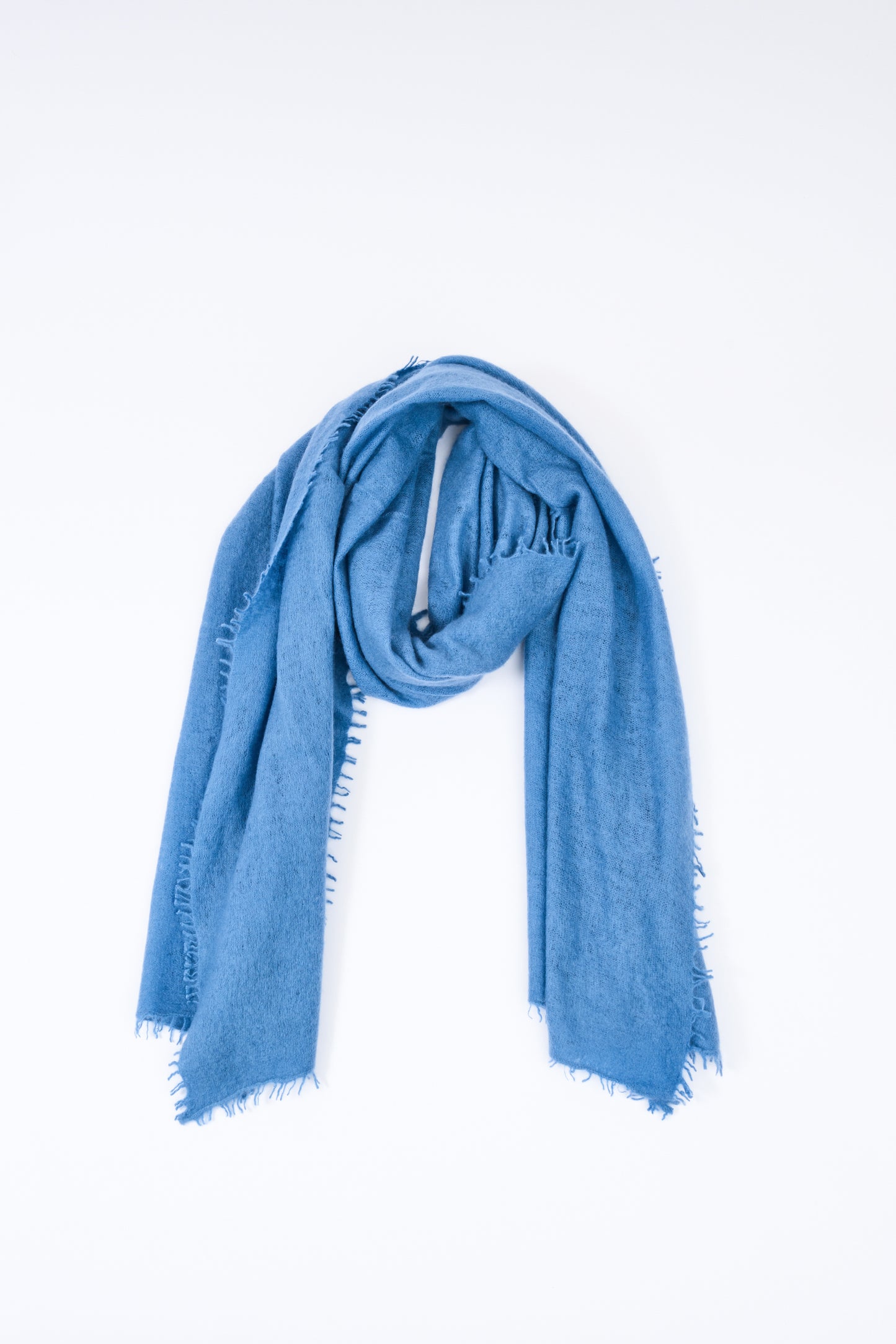 THICK CASHMERE SCARF BLEU