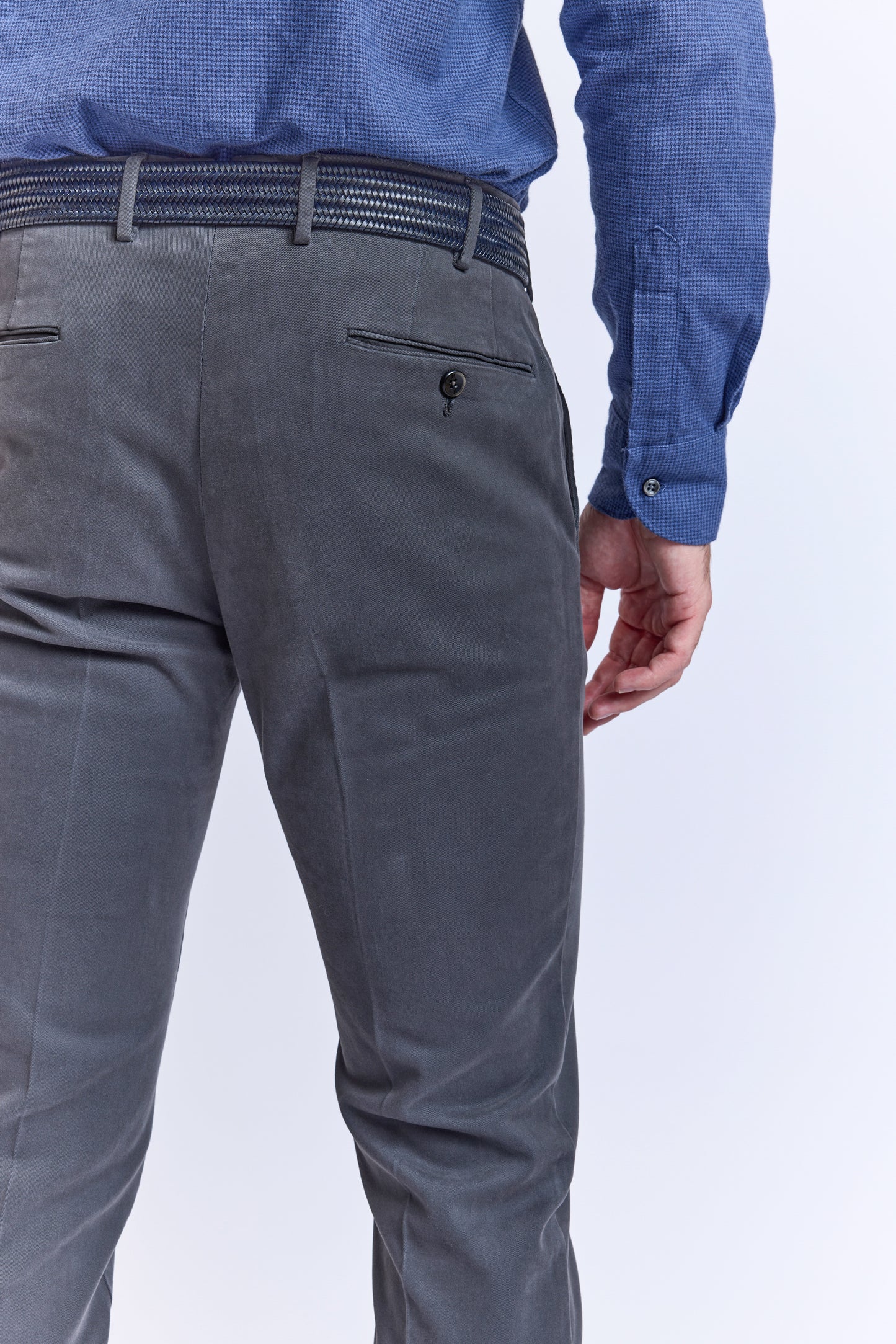 SUPER SLIM GABARDINE PANTS GRAY ANTHRACITE