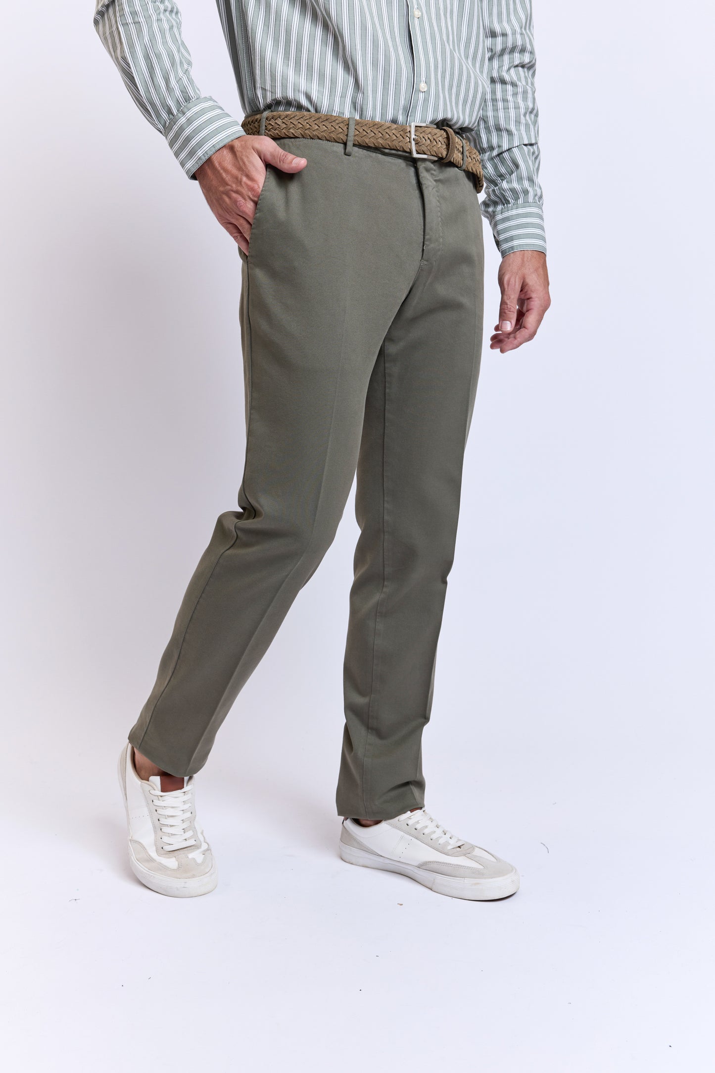 PANTALON SLIM GABARDINE KAKI