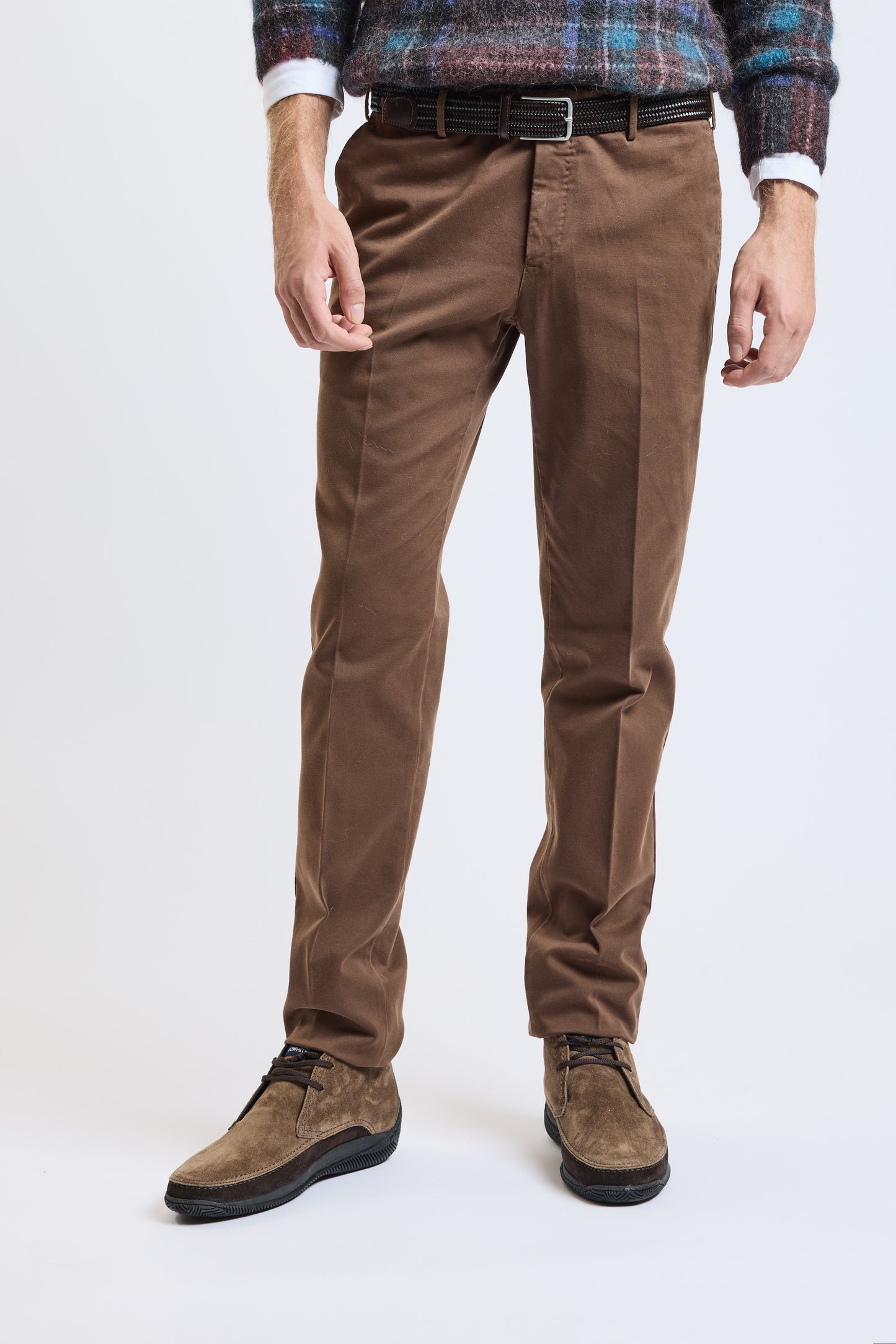 PANTALON SLIM GABARDINE MOKA