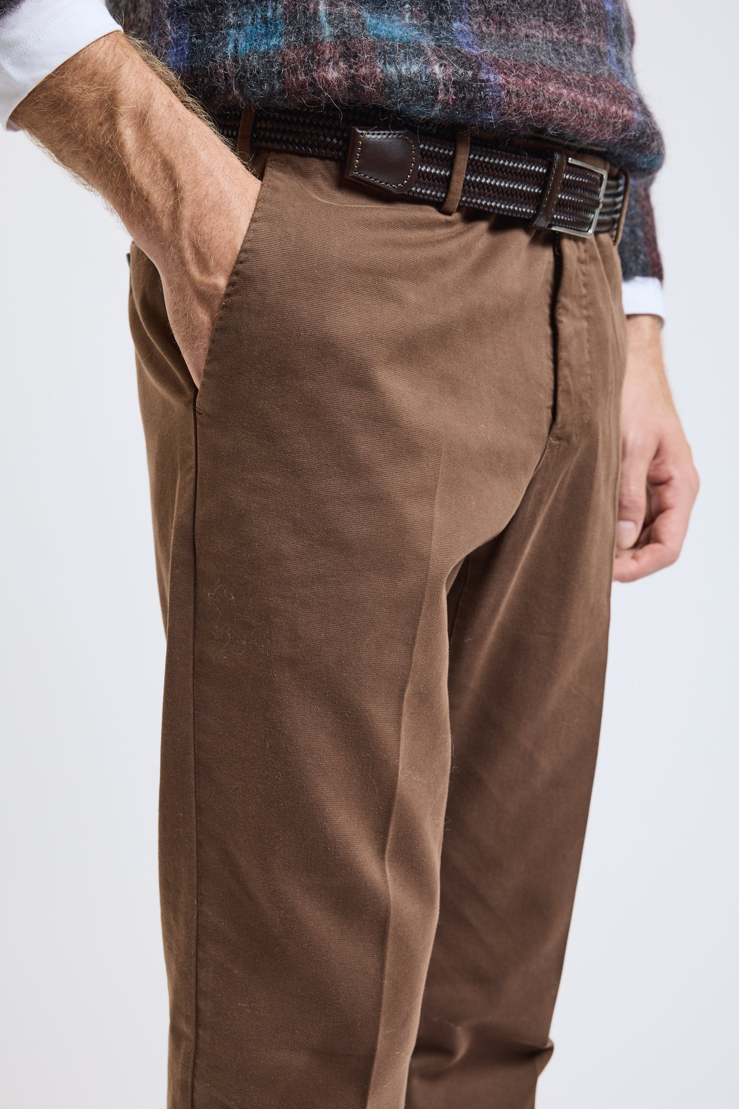 PANTALON SLIM GABARDINE MOKA