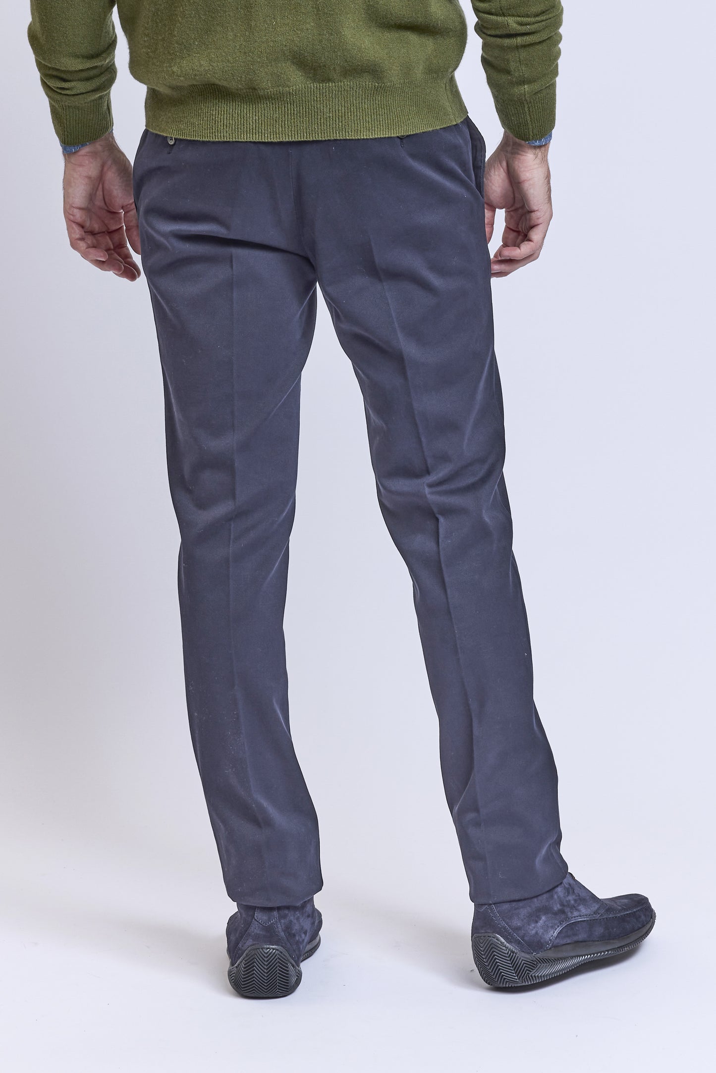 PANTALON SLIM GABARDINE MARINE