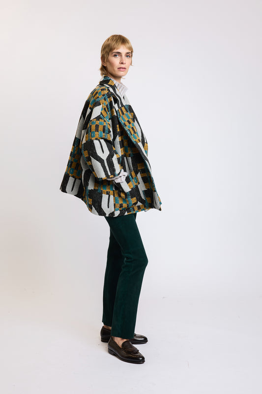 KIMONO JACQUARD NOIR