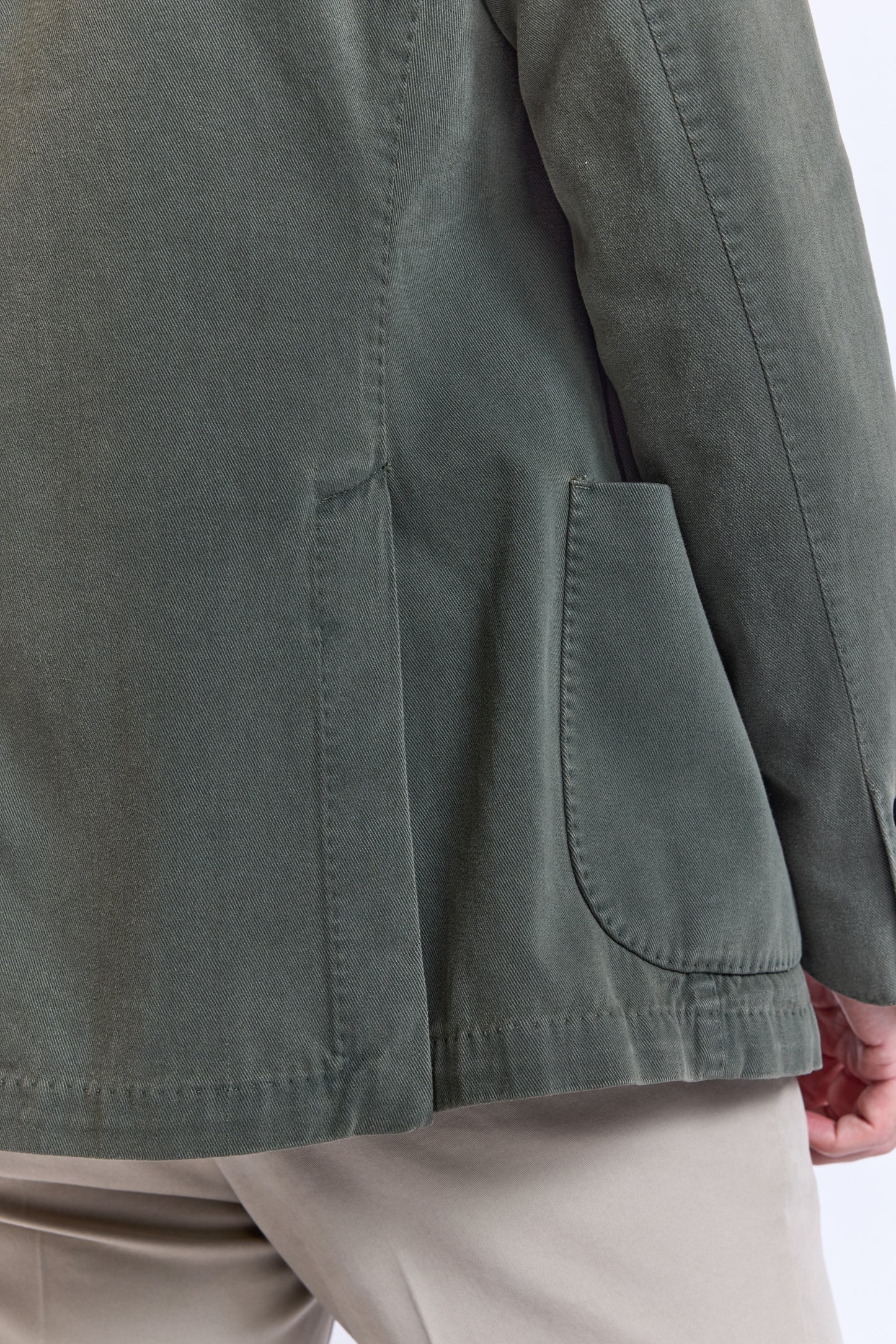 COTTON X CASHMERE JACKET GREEN-GRAY