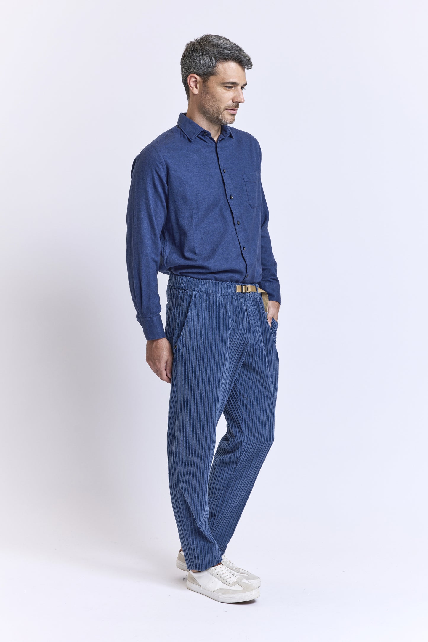 PANTALON ÉLASTIQUÉ VELOURS AZUR