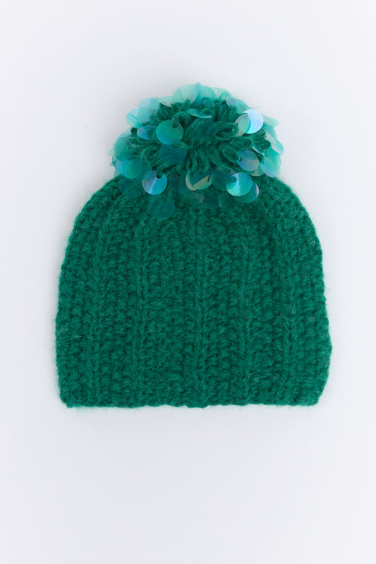 SEQUINS HAT EMERALD