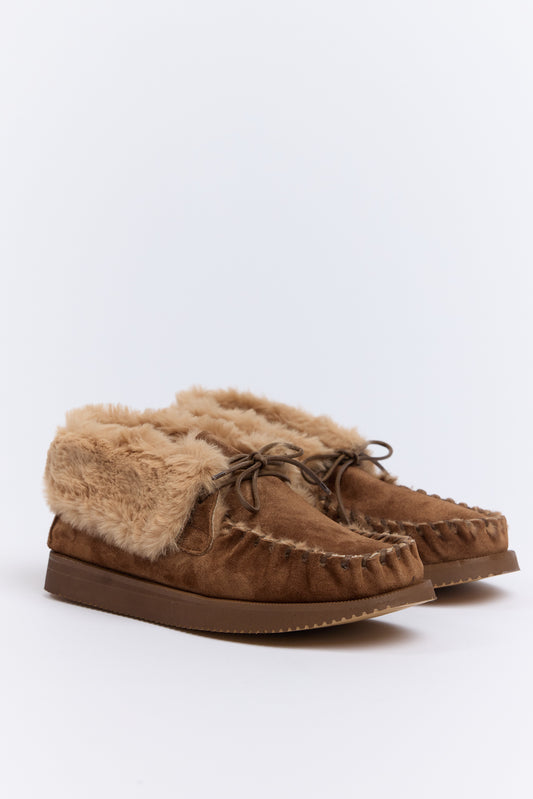 FUR LOAFERS CAMEL