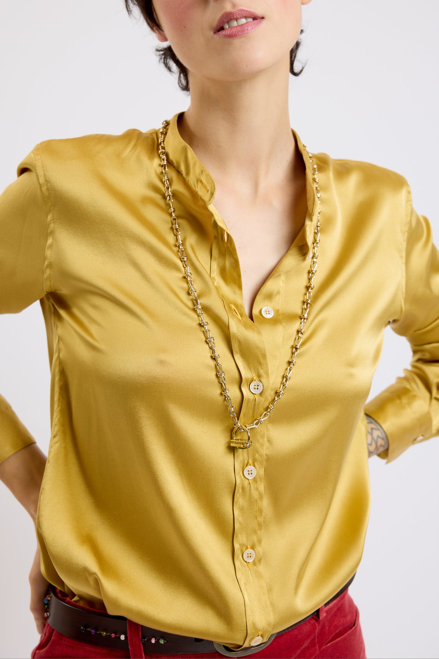 WASHED SILK SHIRT FAWN