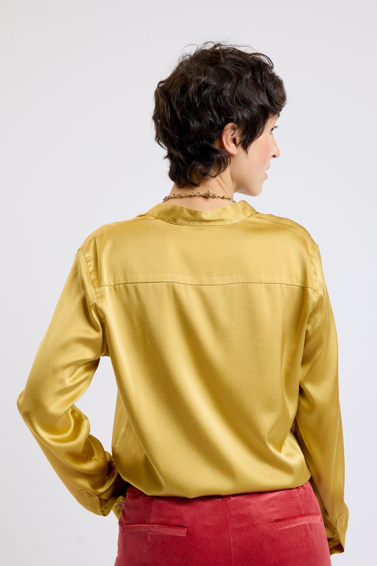 WASHED SILK SHIRT FAWN