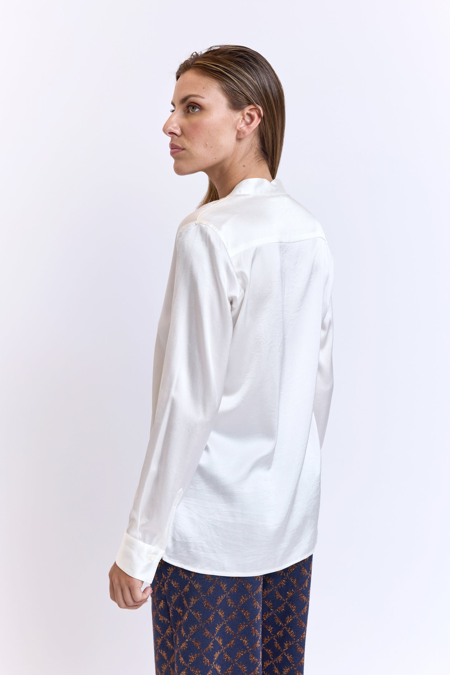 WASHED SILK SHIRT OFF-WHITE