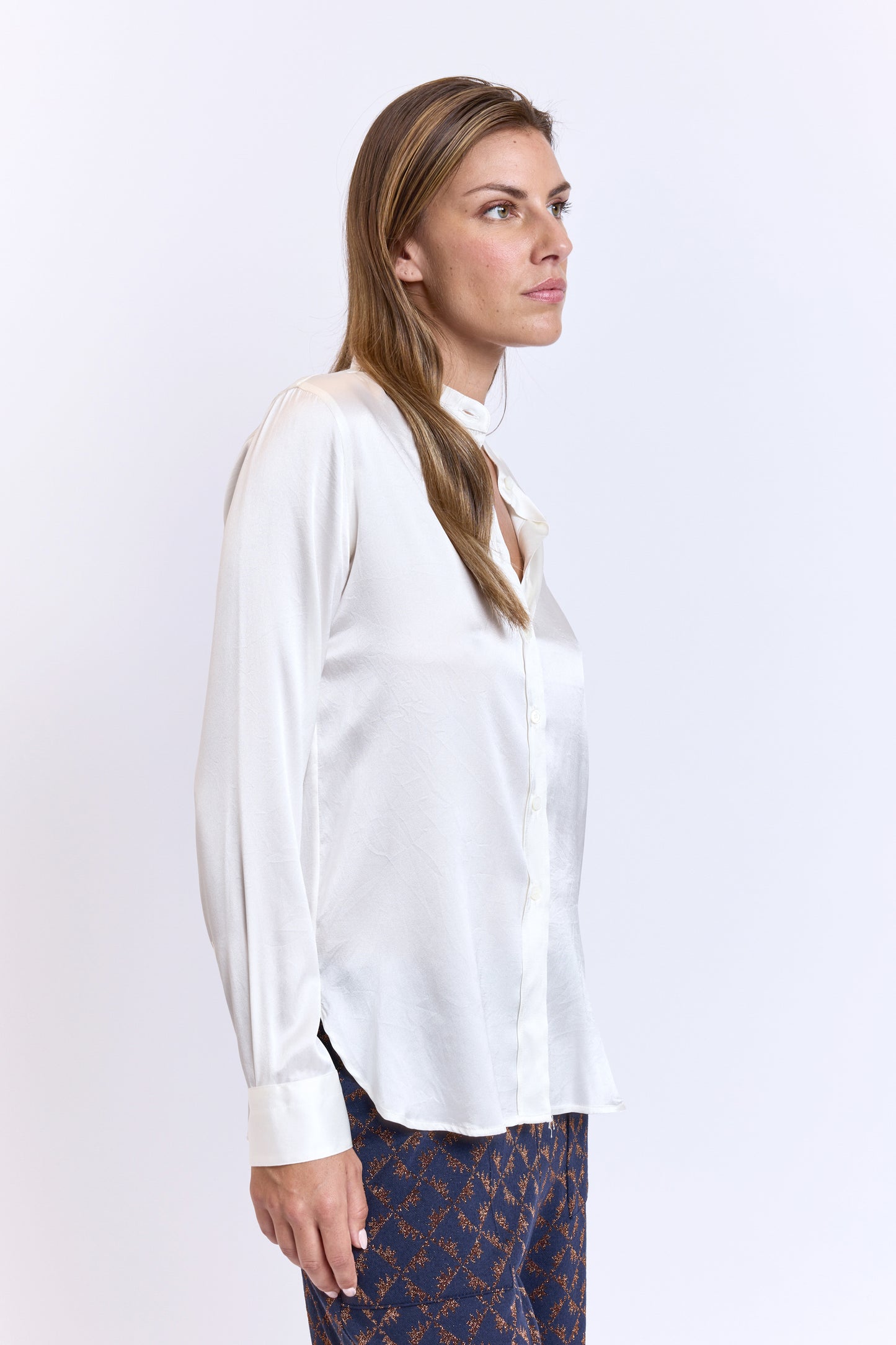 WASHED SILK SHIRT OFF-WHITE