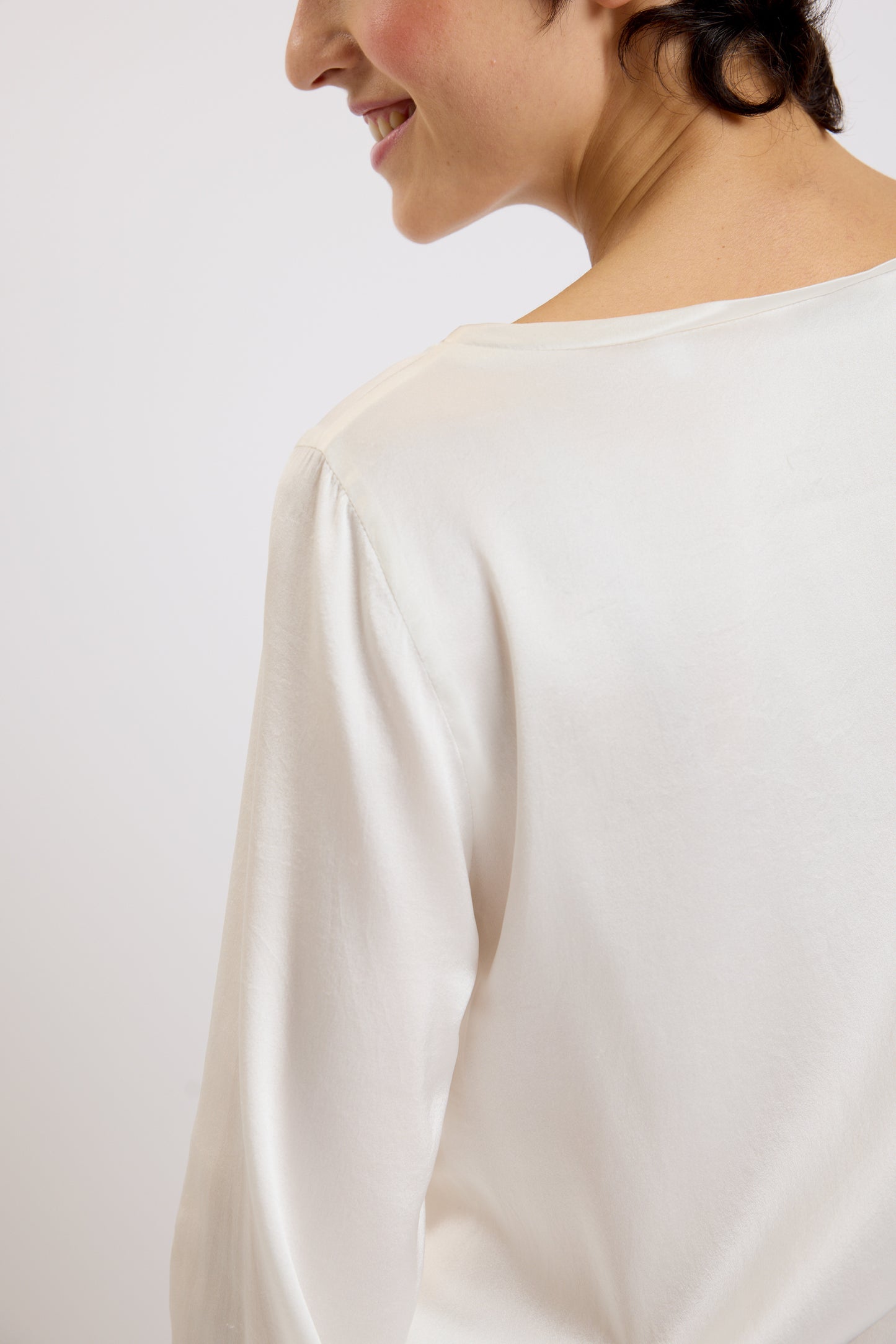 WASHED SILK T-SHIRT OFF-WHITE