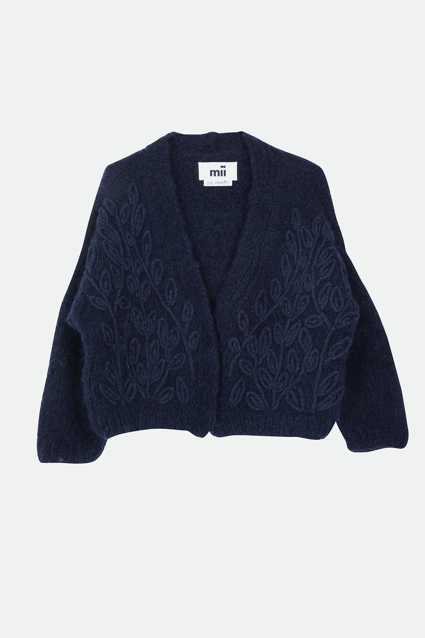 EMBROIDERED CARDIGAN NAVY