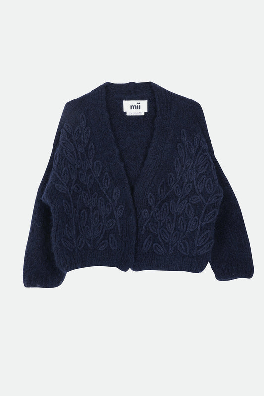 CARDIGAN BRODÉ MARINE