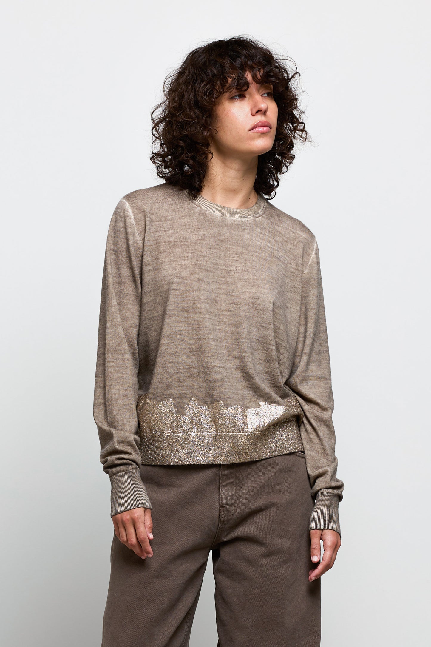 SWEATER WITH GOLD MUSHROOM