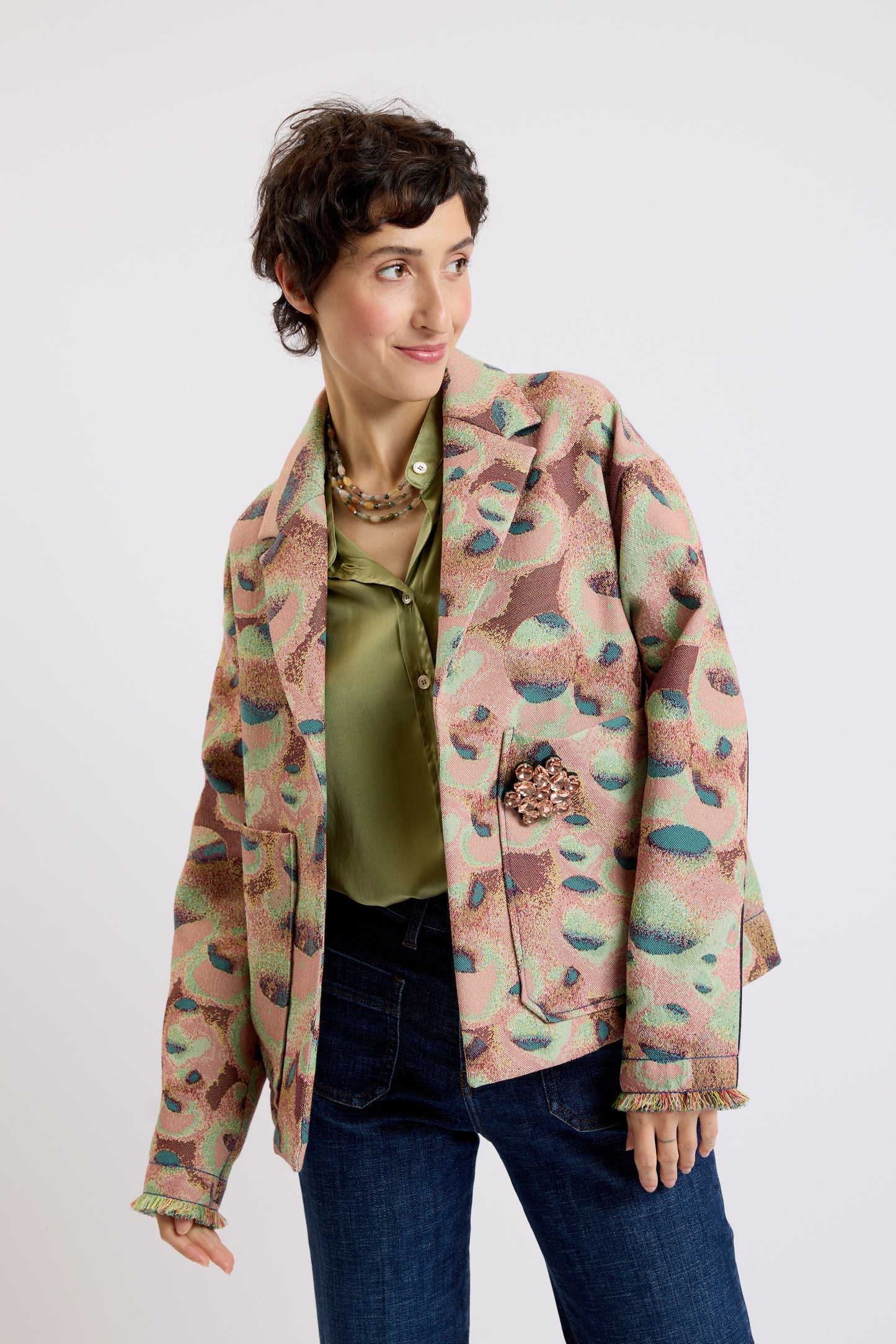 JACQUARD JACKET PINK