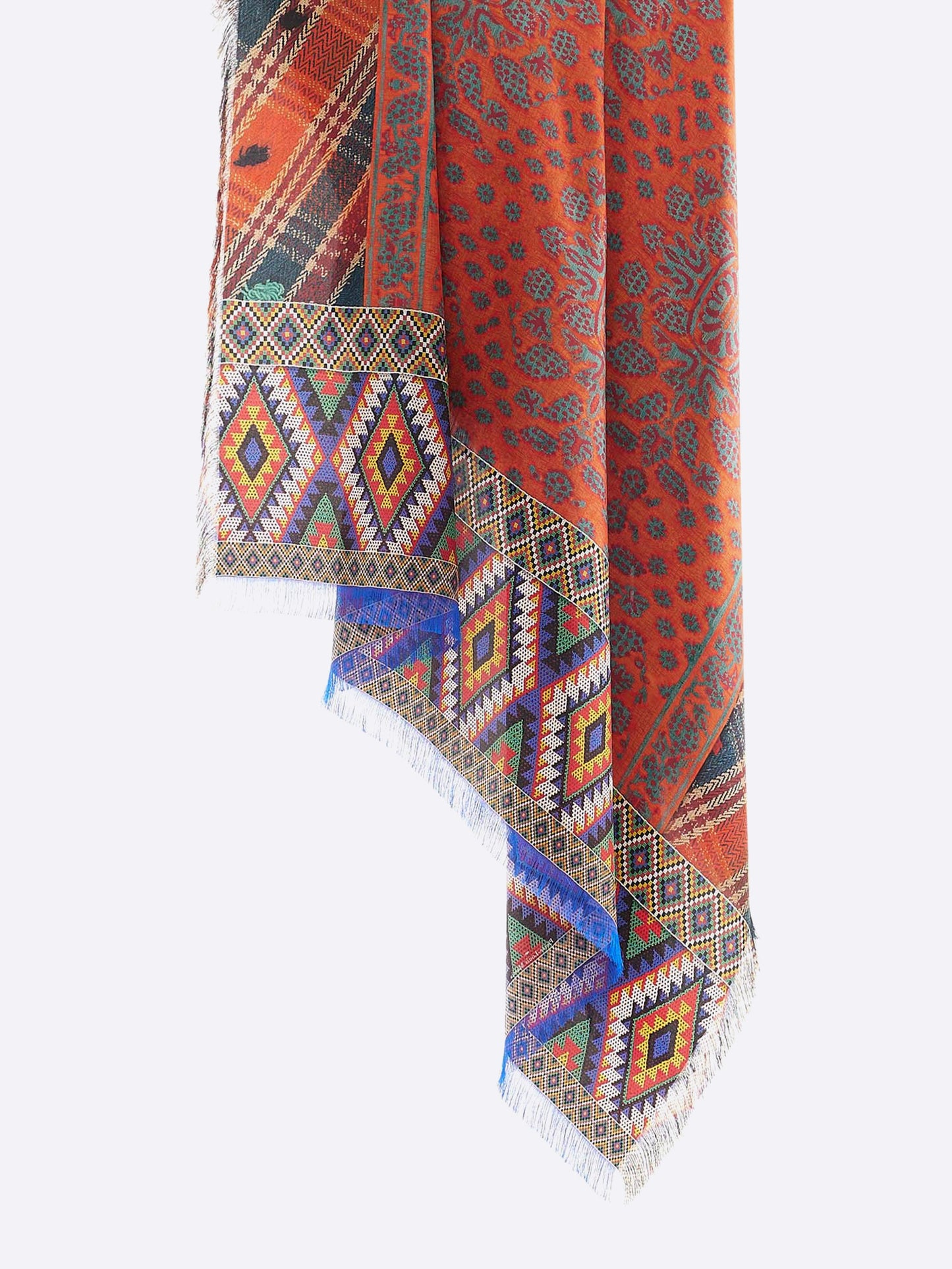 FRINGED SILK SCARF MEXICAN