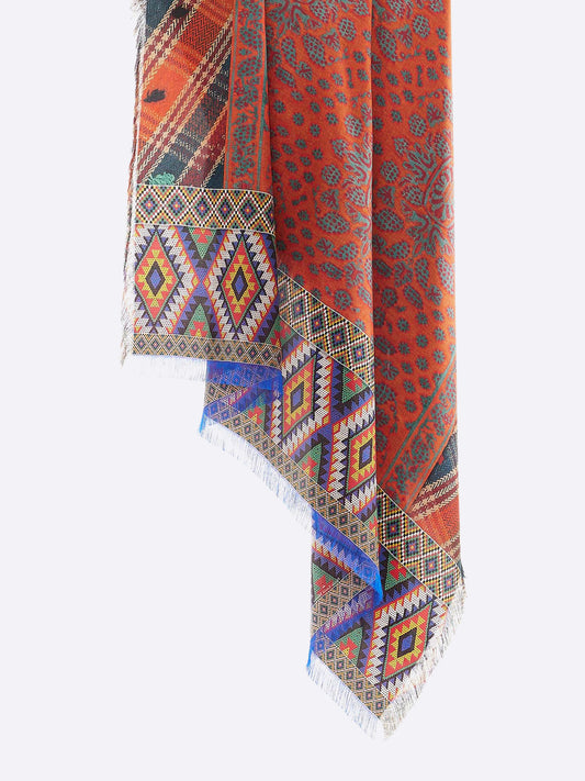 FRINGED SILK SCARF MEXICAN