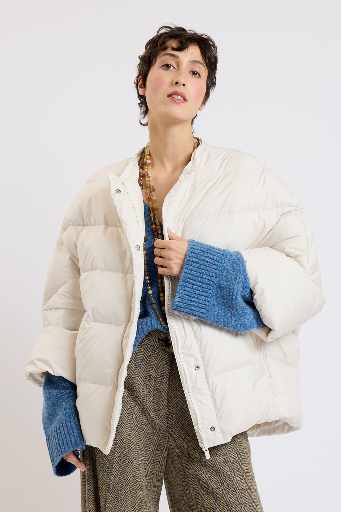 FEATHERS PUFF JACKET OFF-WHITE