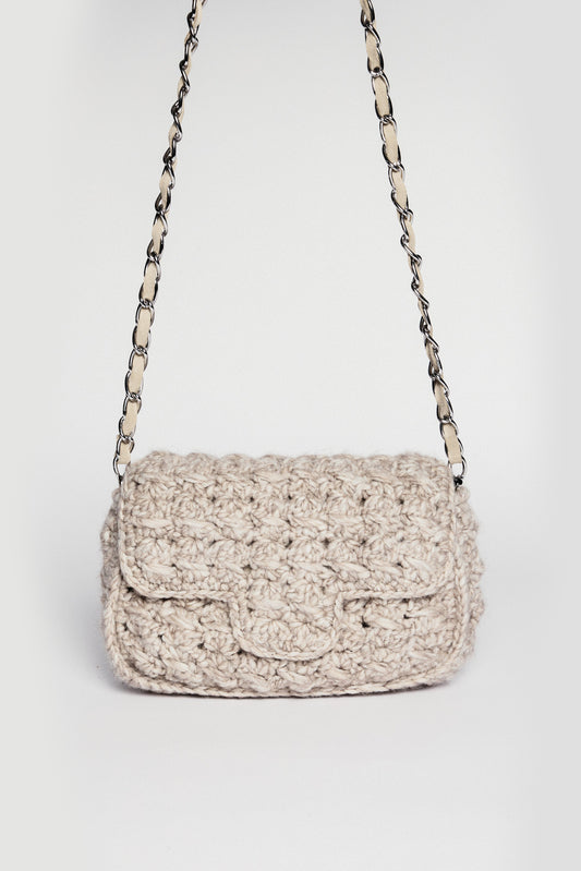 MEDIUM WOOL BAG BEIGE MIX