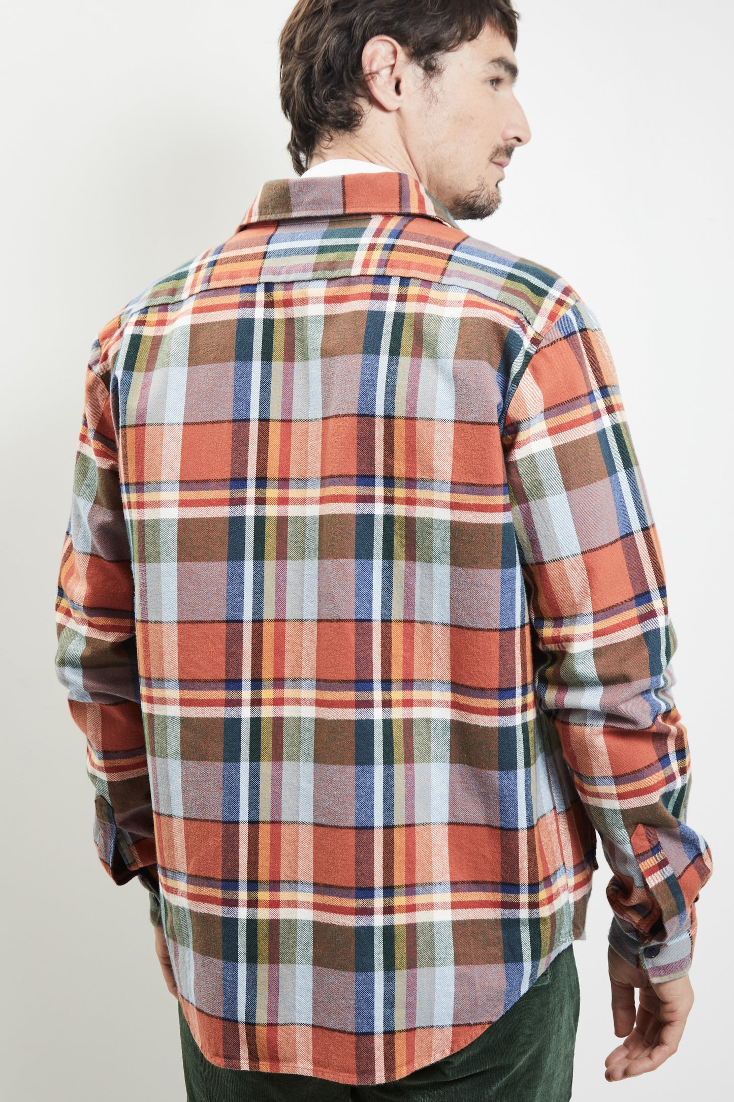 OVER SHIRT ORANGE TARTAN